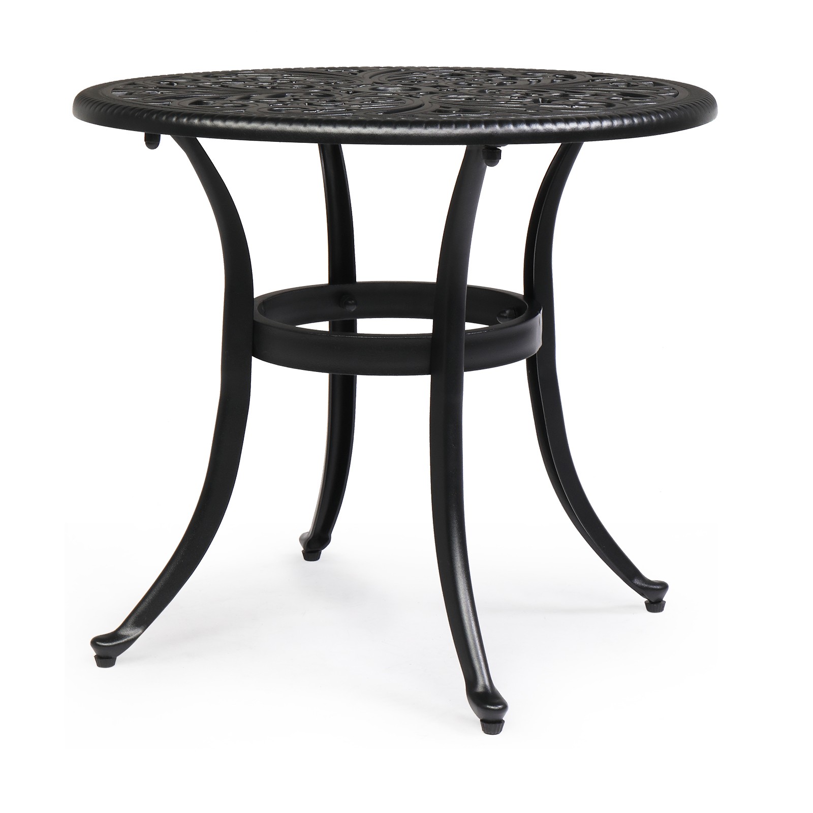 Phoenix Cast Aluminum Round Table, Patio End Table Side Table