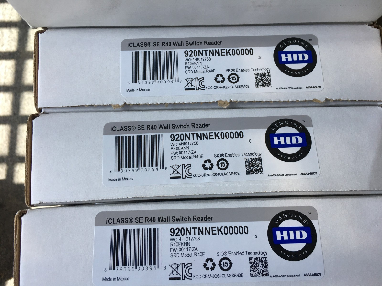 920NTNNEK00000 HID multiCLASS Reader R40E Wall Switch Mount New Assa Abloy