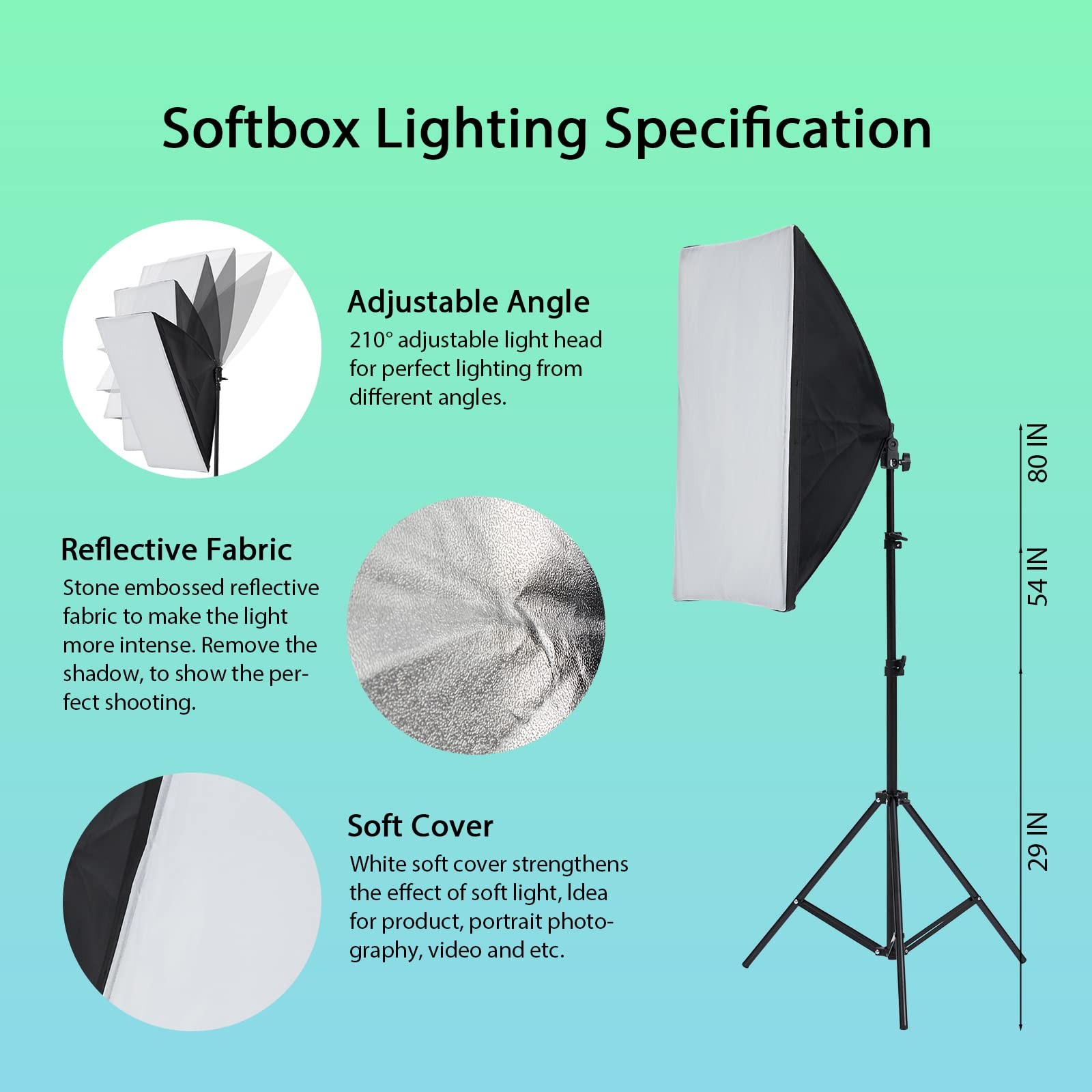 Photo Studio Photography Continuous Lighting Kit Non-woven fabrics Backdrop Kits
