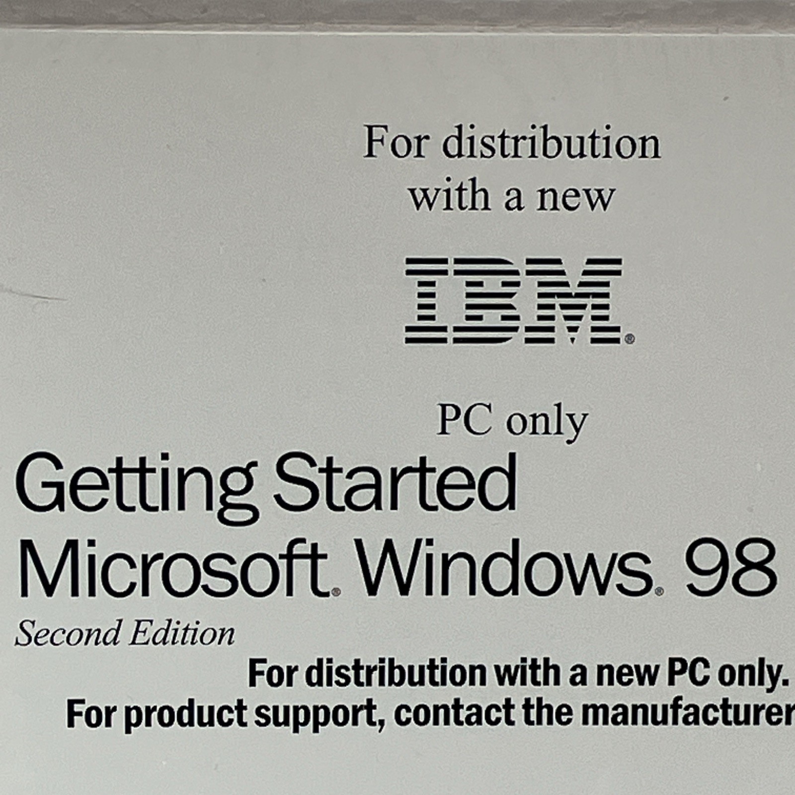 Getting Started Microsoft Windows 98 Second Edition Book Only New & Sealed