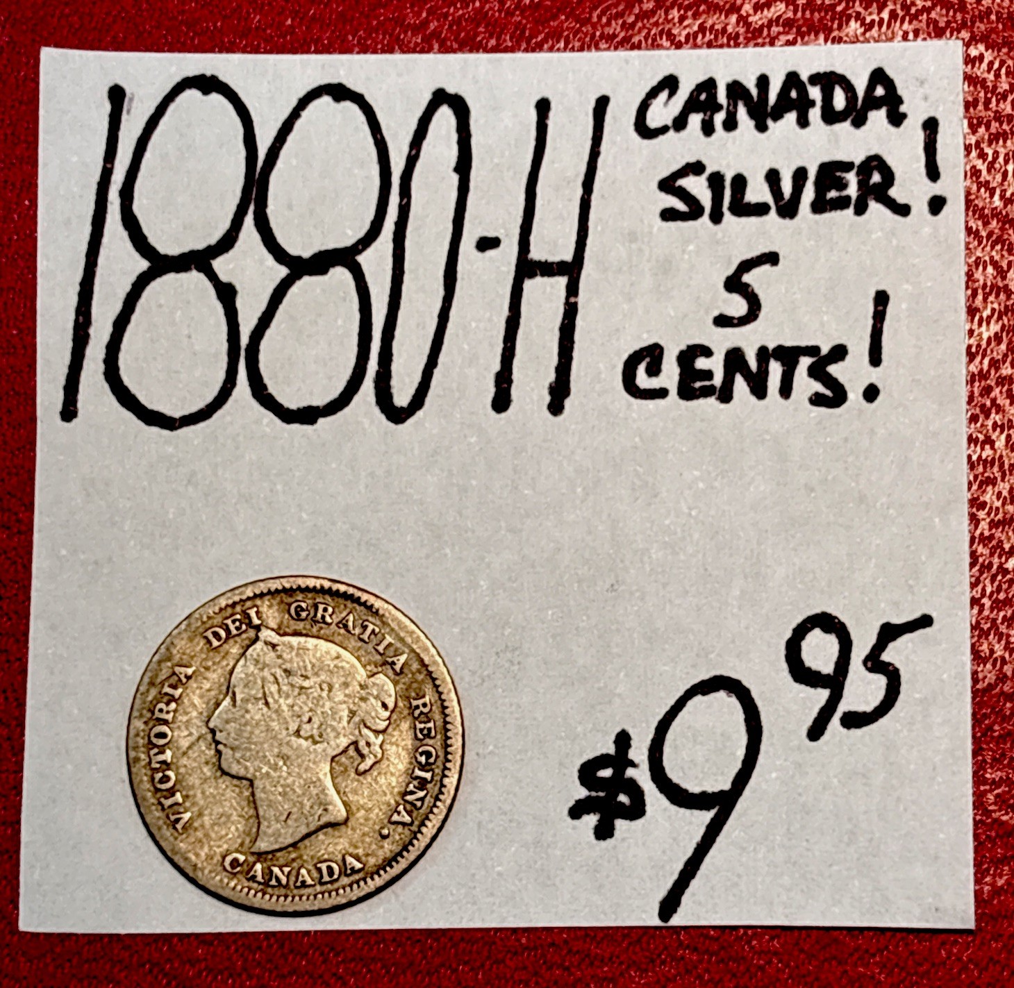 1880-H Canada Silver 5 Cent Coin! ENN Coins