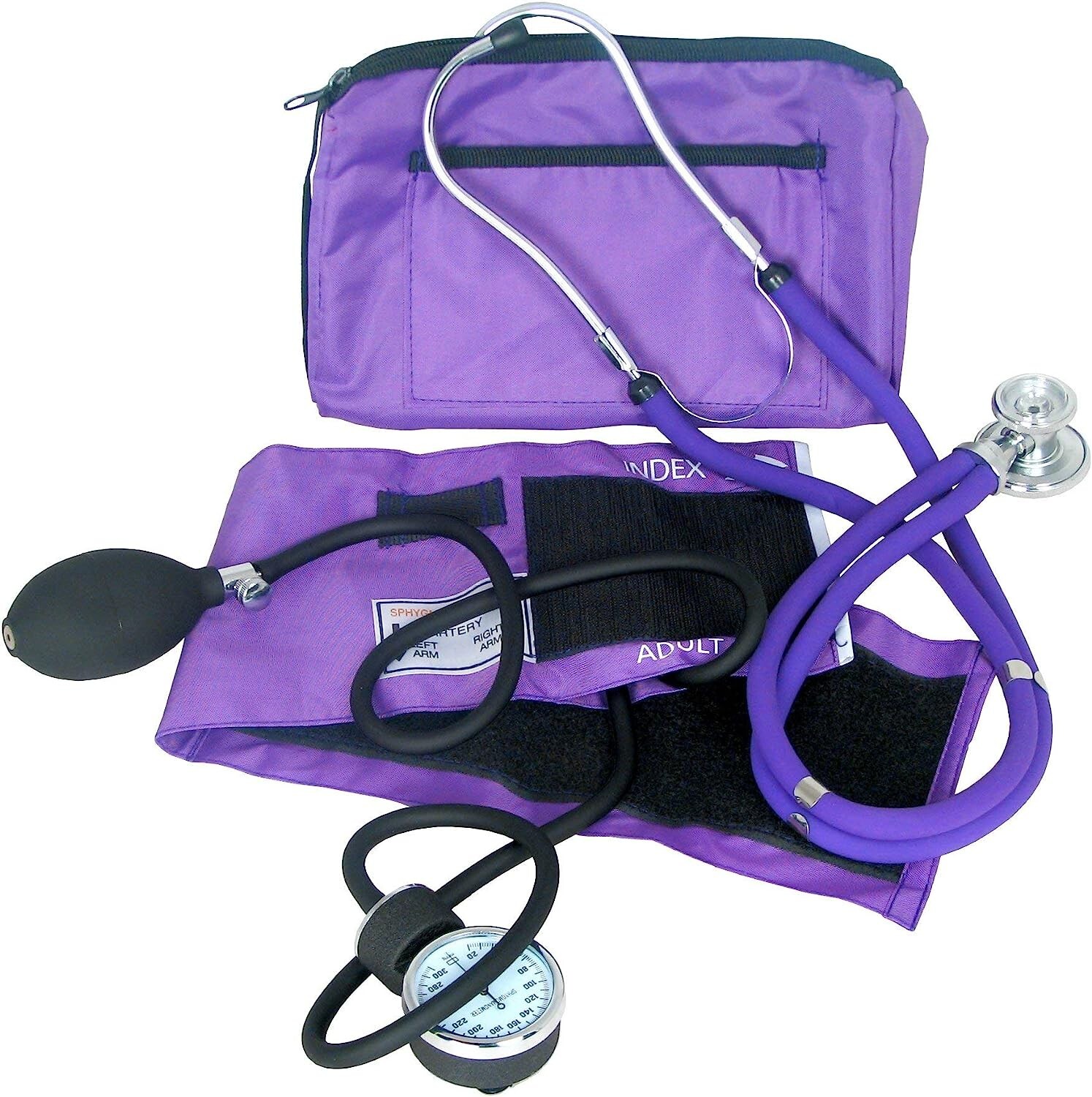 DIXIE EMS PROFESSIONAL BLOOD PRESSURE KIT W/ SPRAGUE STETHOSCOPE PURPLE