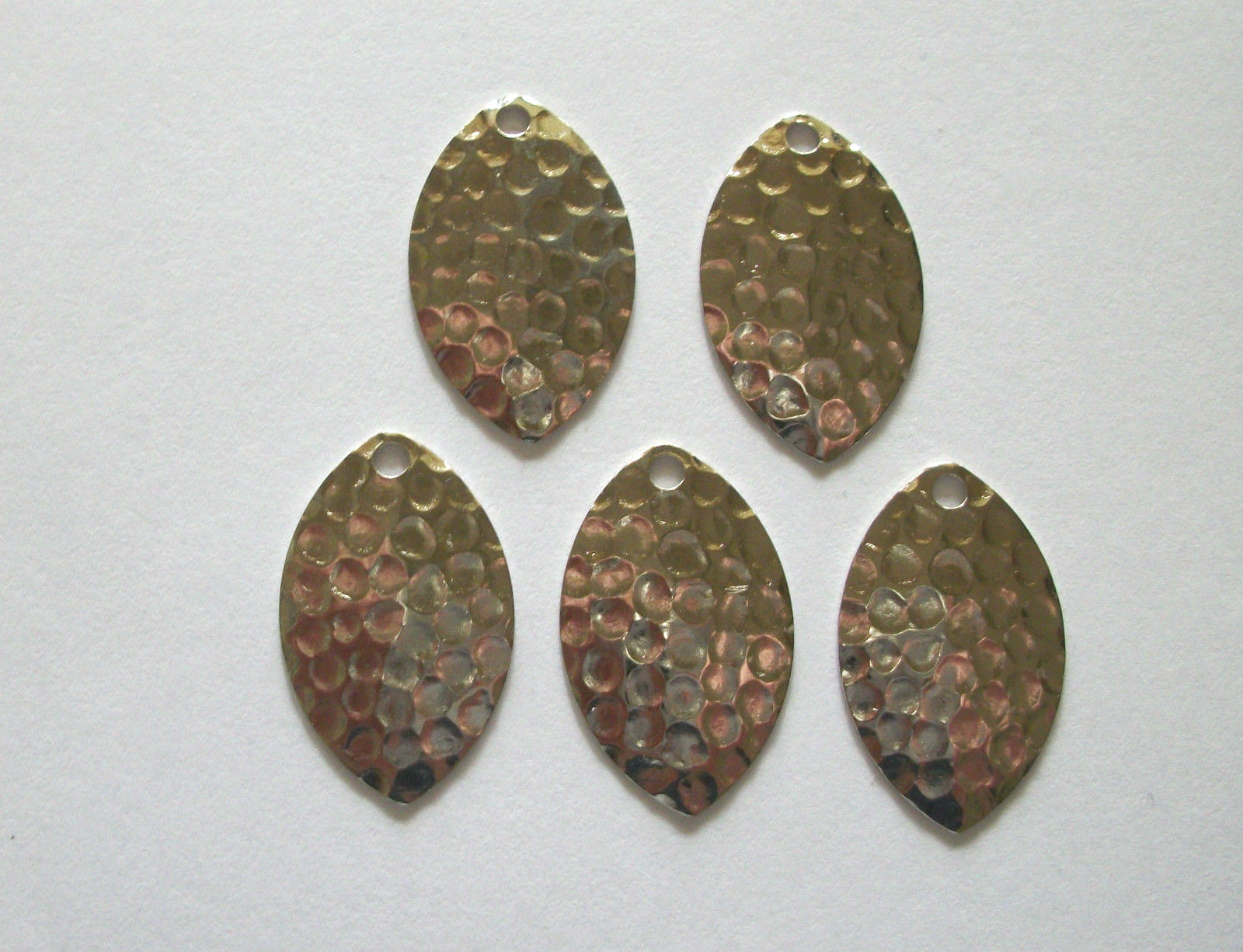 5 SPINNER BLADES #3  OLYMPIC, TURTLE BACK, OKLAHOMA,  hammered nickel silver