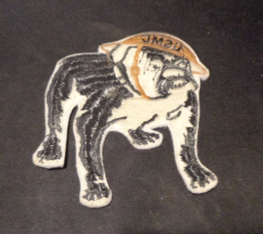 US MARINES BULLDOG HAT PATCH DEVIL DOG USMC CHESTY HELMET COLOR PATCH