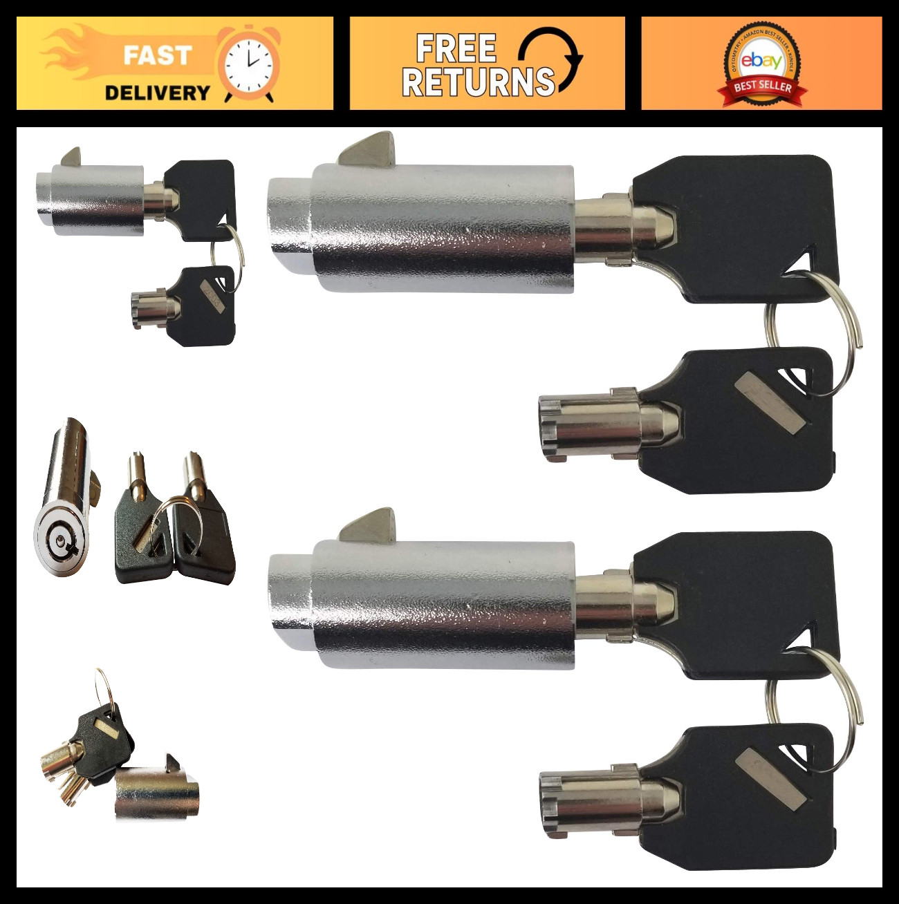 Keyed Alike Vending Machine Locks - Set of 2, Heavy Duty Security Locks