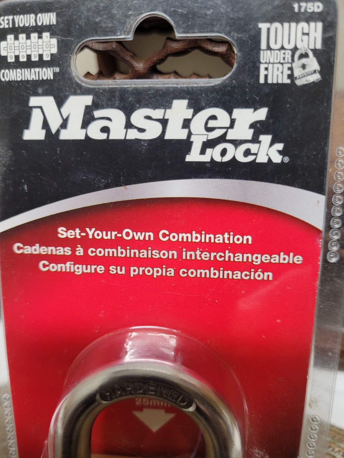 Master Lock 175D Combination Padlock 2" inch Wide. Resettable Combo