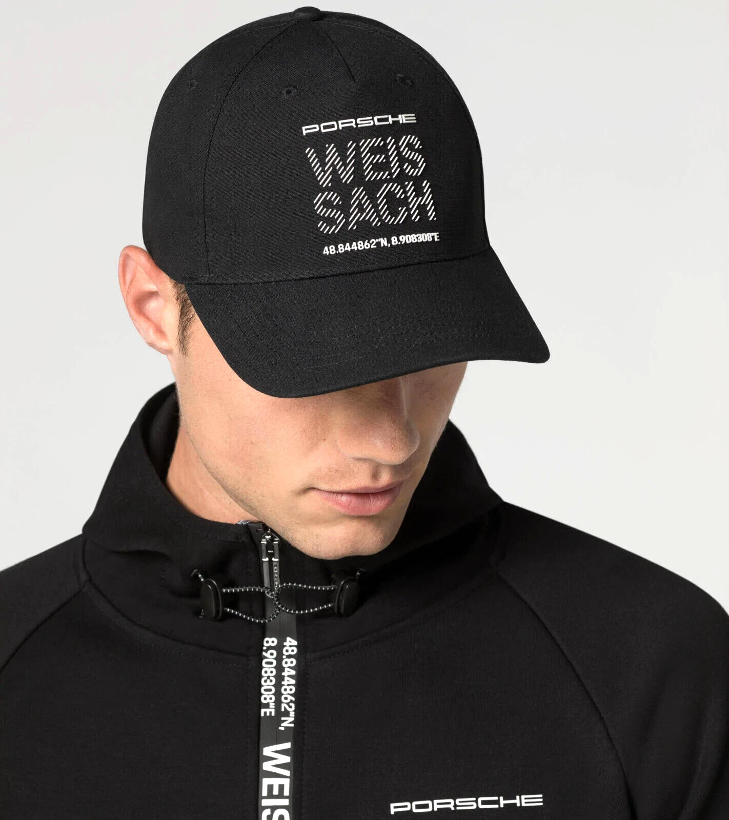 PORSCHE 911 WEISSACH WITH GPS COORDINATE DRIVER BASEBALL CAP 3D PRINT HAT