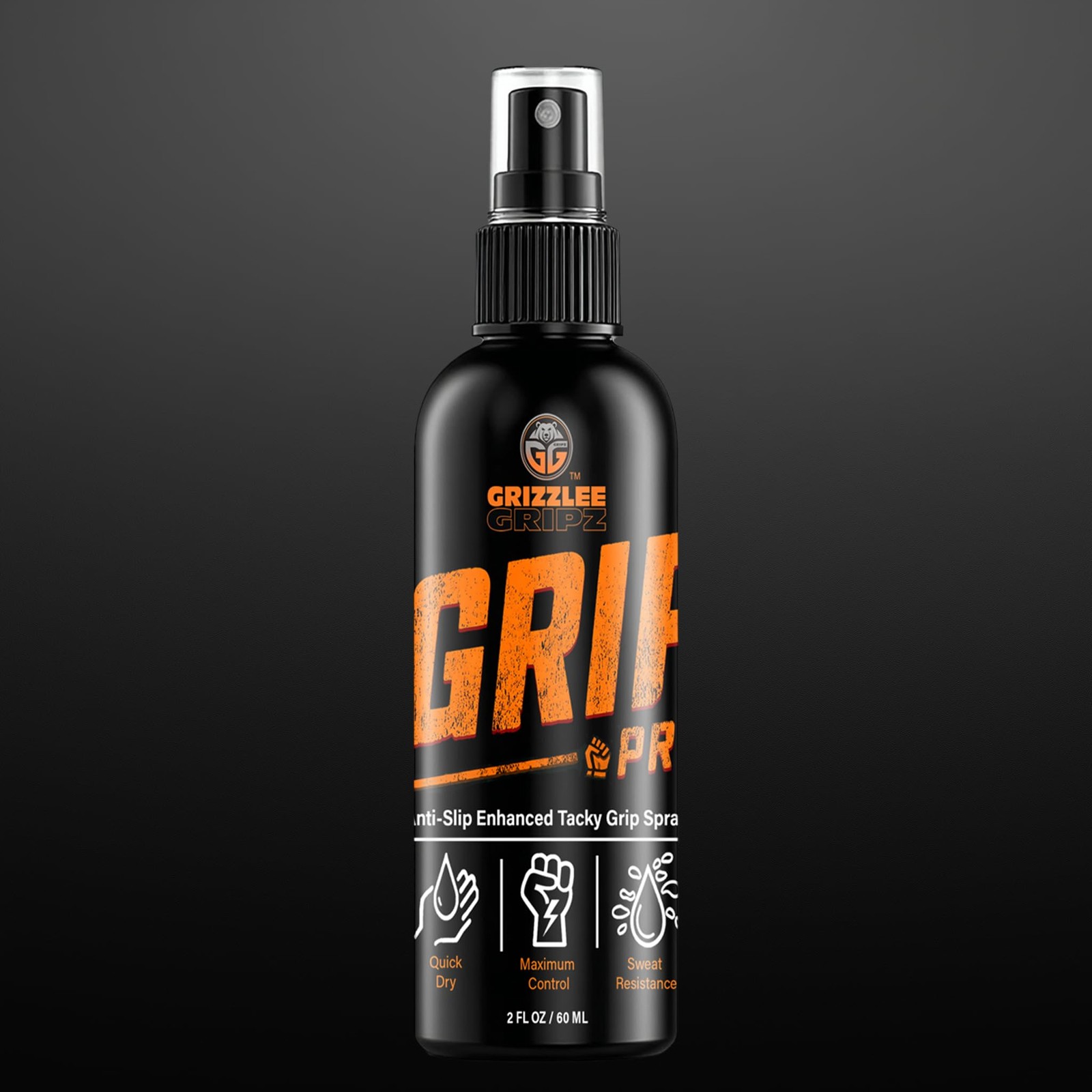 GRIZZLEE GRIPZ Grip Pro - Anti-Slip Tacky Spray for 2.0 oz / 60 ml, Clear