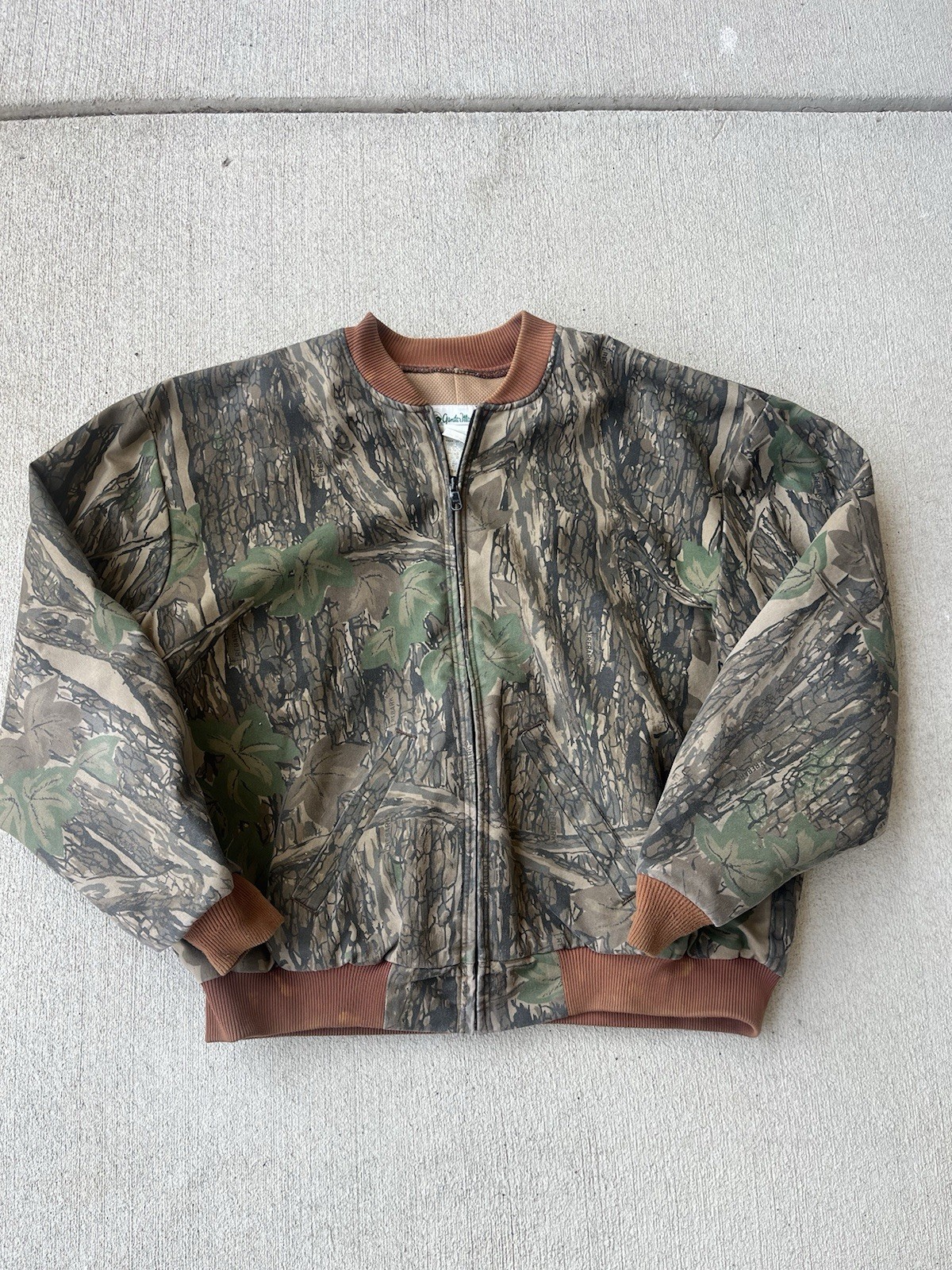 Vtg Gander Mountain Camo Hunting Bomber Jacket Size XL, Made USA