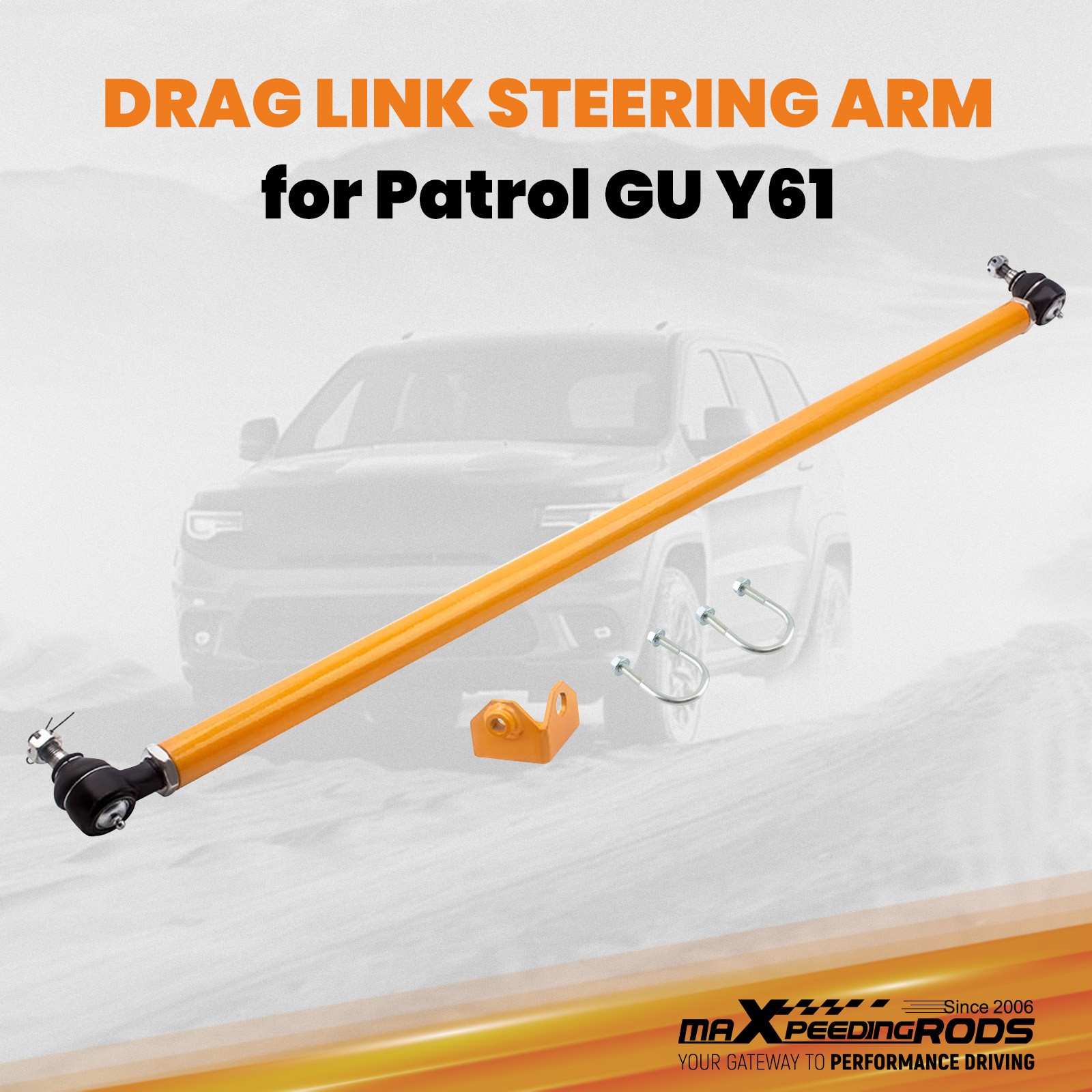 Adjustable Heavy Duty Drag Link w/ Tie Rod End Bracket For Nissan Patrol GU Y61