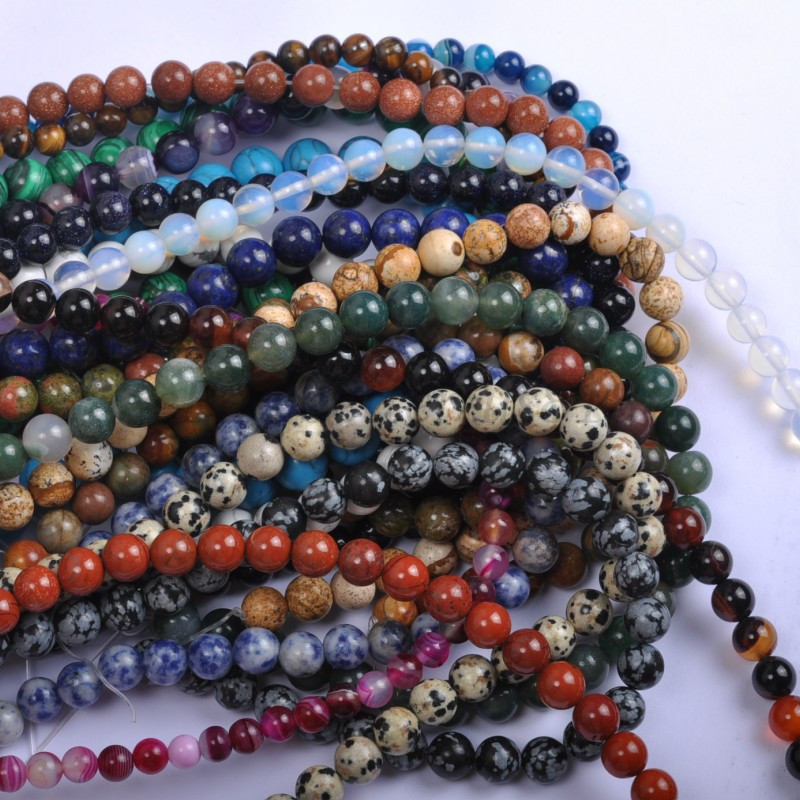 Wholesale Natural Gemstone Round Charms Spacer Loose Beads 4MM 6MM 8MM 10MM 12MM