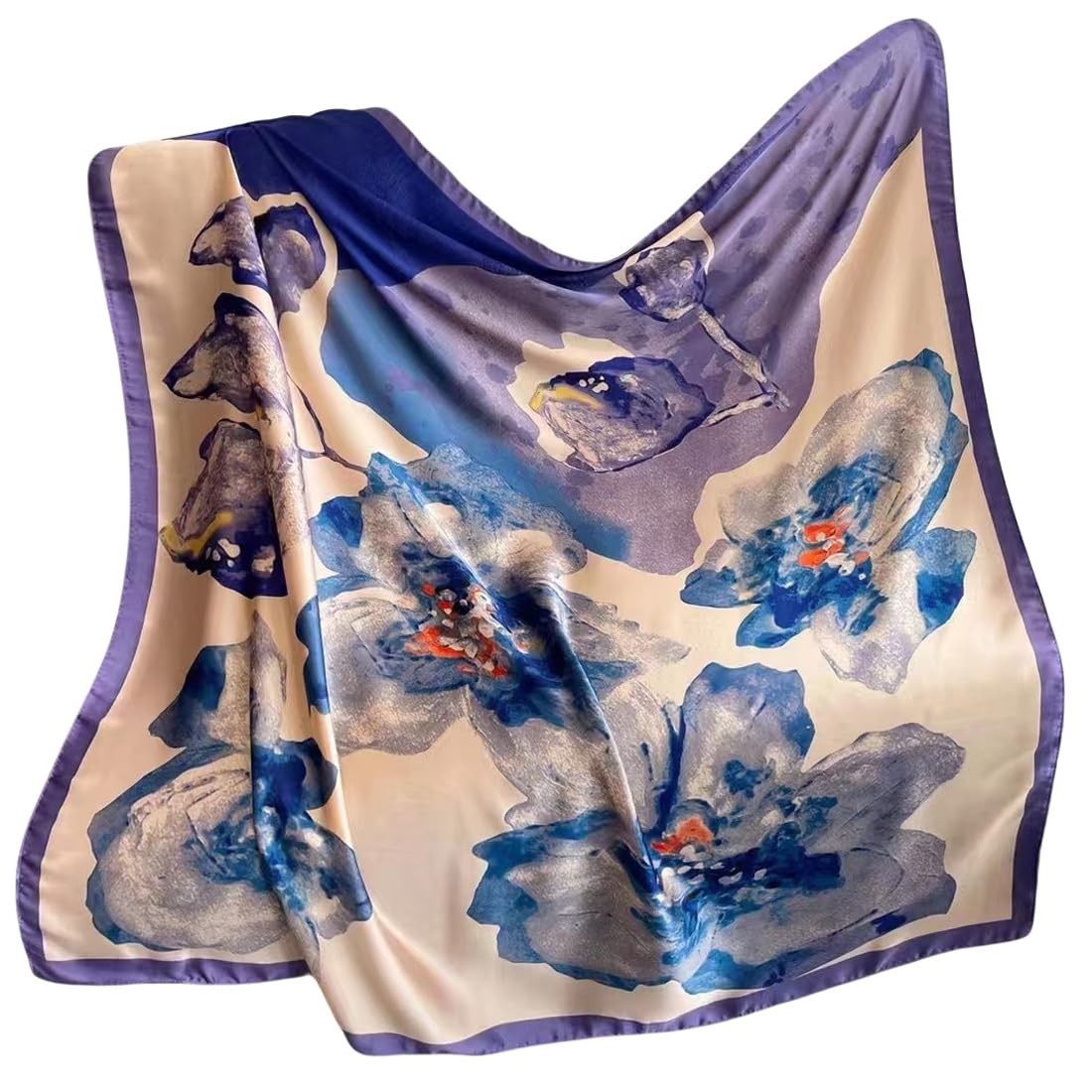 XL 43 Inch Extra Large Square Scarf Fashion Scarves Silk Feeling Hair Scarf W...