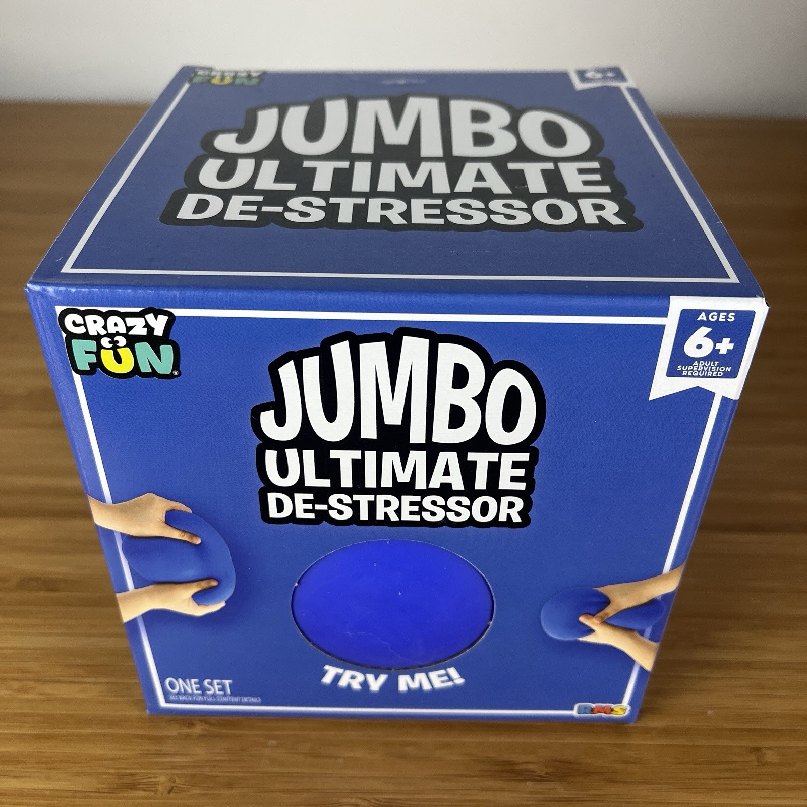 Crazy Fun Jumbo Ultimate De-Stressor Stretchable Squishable Squeeze Ball Blue