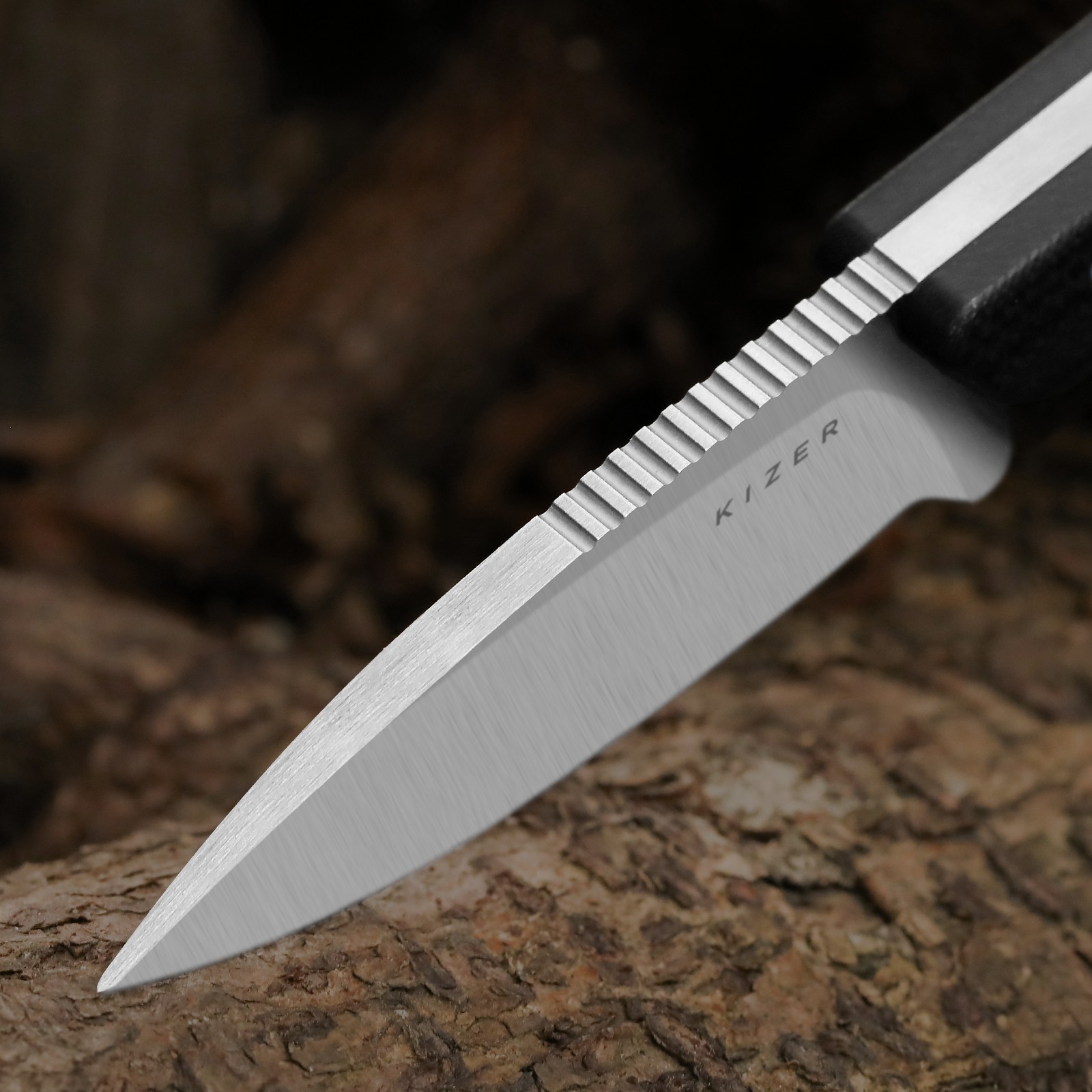 Kizer Whiskey Jack Fixed Knife AEB-L Blade G10 & Micarta Handle + Sheath 1108A6