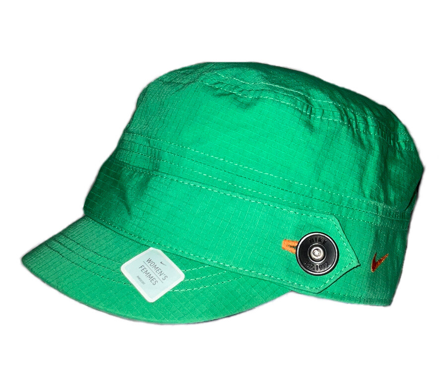 Nike Women’s Golf Hat Black Pillbox Cadet Cap Cotton Stretch Back NWT Green