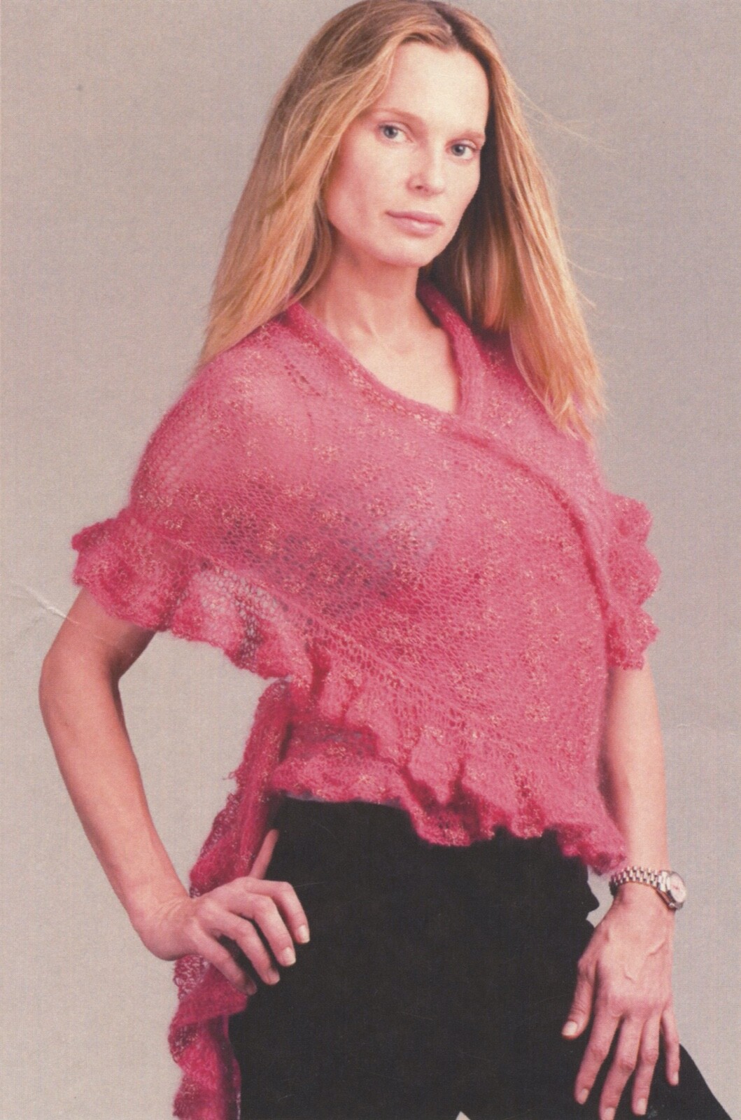 Karabella Yarns Knitting Pattern KK420 - Ruffled Gossamer Shawl