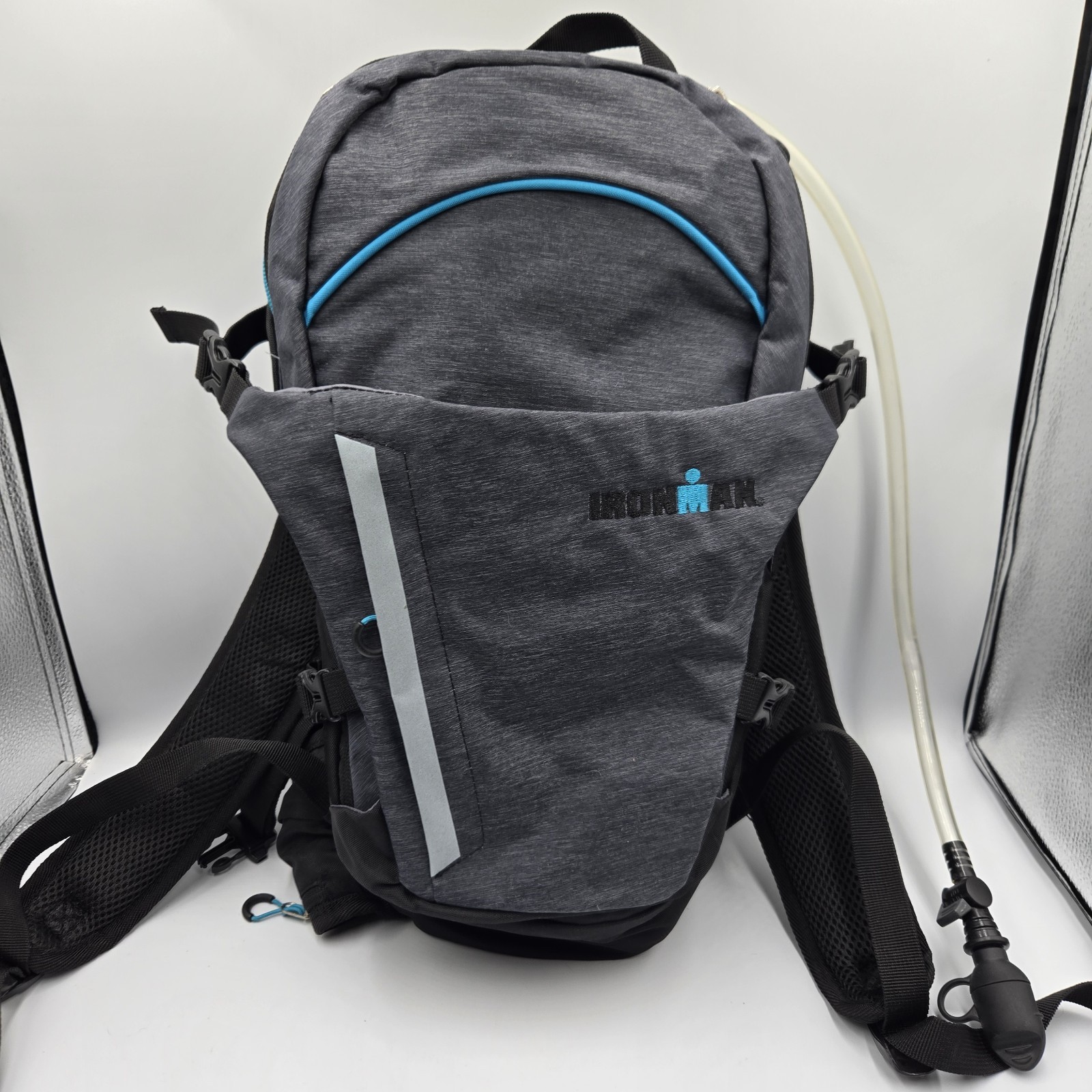 IRONMAN Hydration Hiking Running Backpack Black Blue Includes A 2L pouch