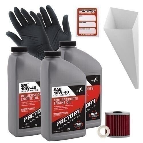 Factory Racing Parts 10W40 3 QT Oil Change Kit For Kawasaki KL250 KL600 KLX650/R