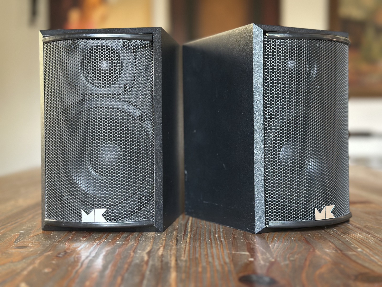 FANTASTIC Pair M&K Black Satellite Speaker LCR-45 NEW TWEETERS Superb Sounding