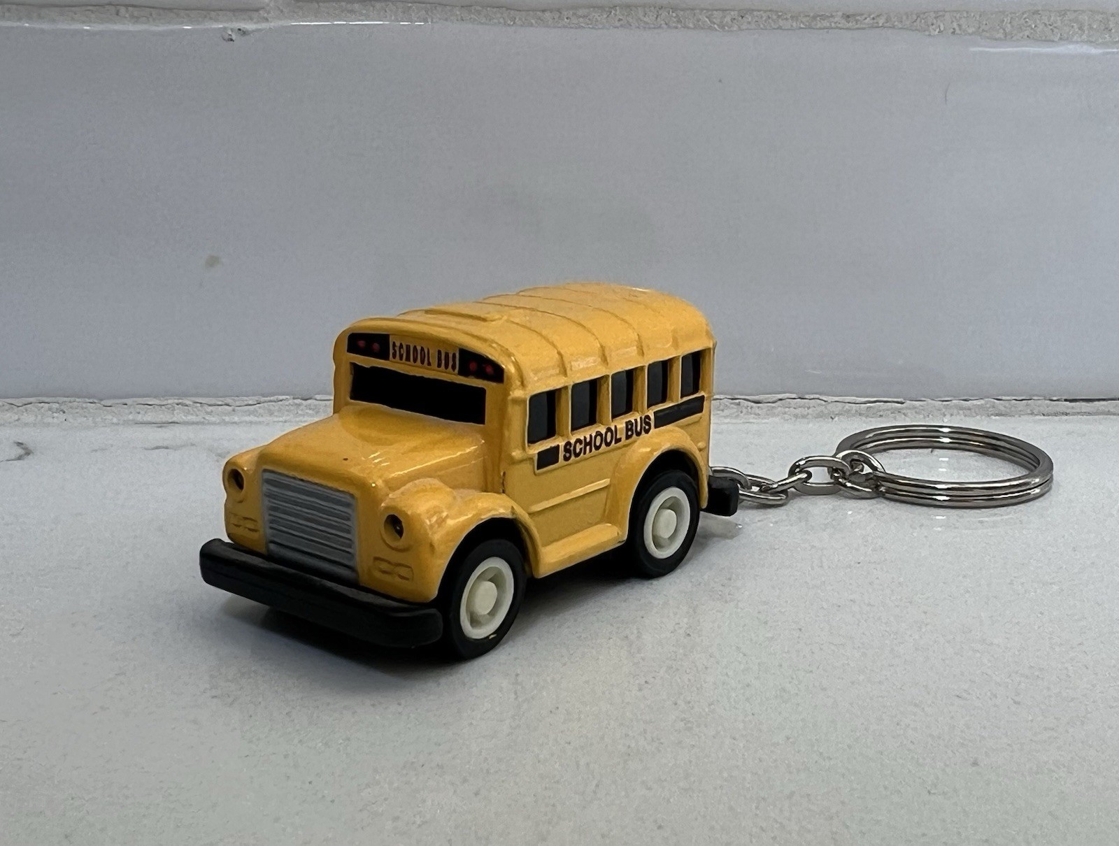 School Bus Light Up Keychain