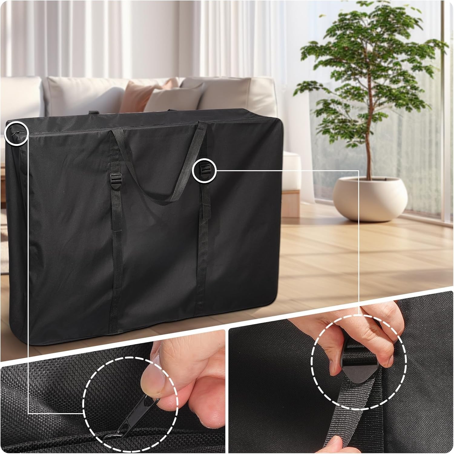 Folding Chair Storage Bag Waterproof 600D Folding Table Carry Bag with Double