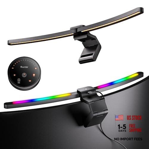 Curved Monitor Light Bar 15 RGB Backlight for 34"+ Screens, Computer Bar