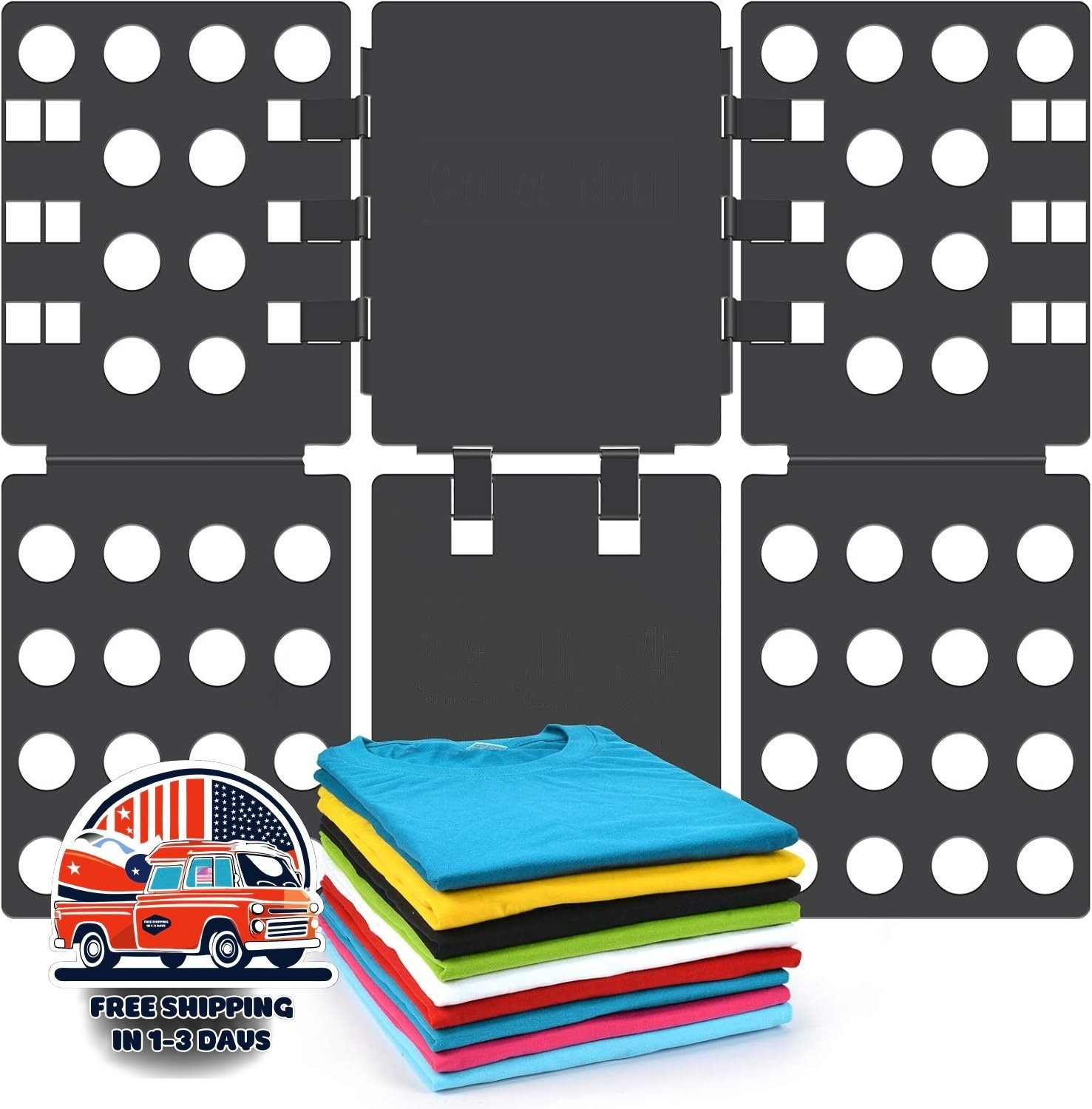 Carpeta para camisetas carpeta para ropa organizador de lavandería color negro