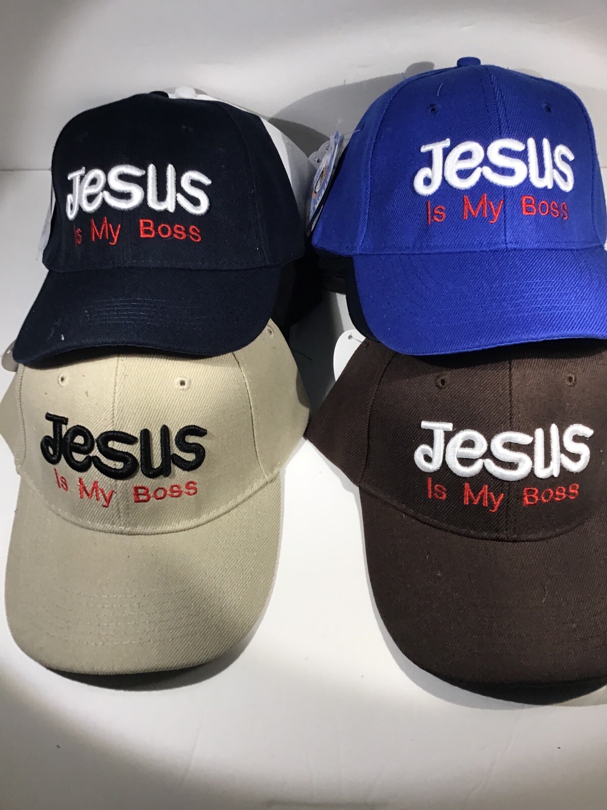 Jesus Hat Cap Unisex Adjustable One Size Fits All "Jesus Is My Boss"