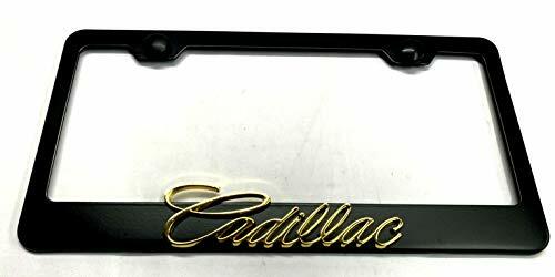 3D Gold Emblem Stainless Steel License Plate Tag Frame Cover  Caps for Cadillac