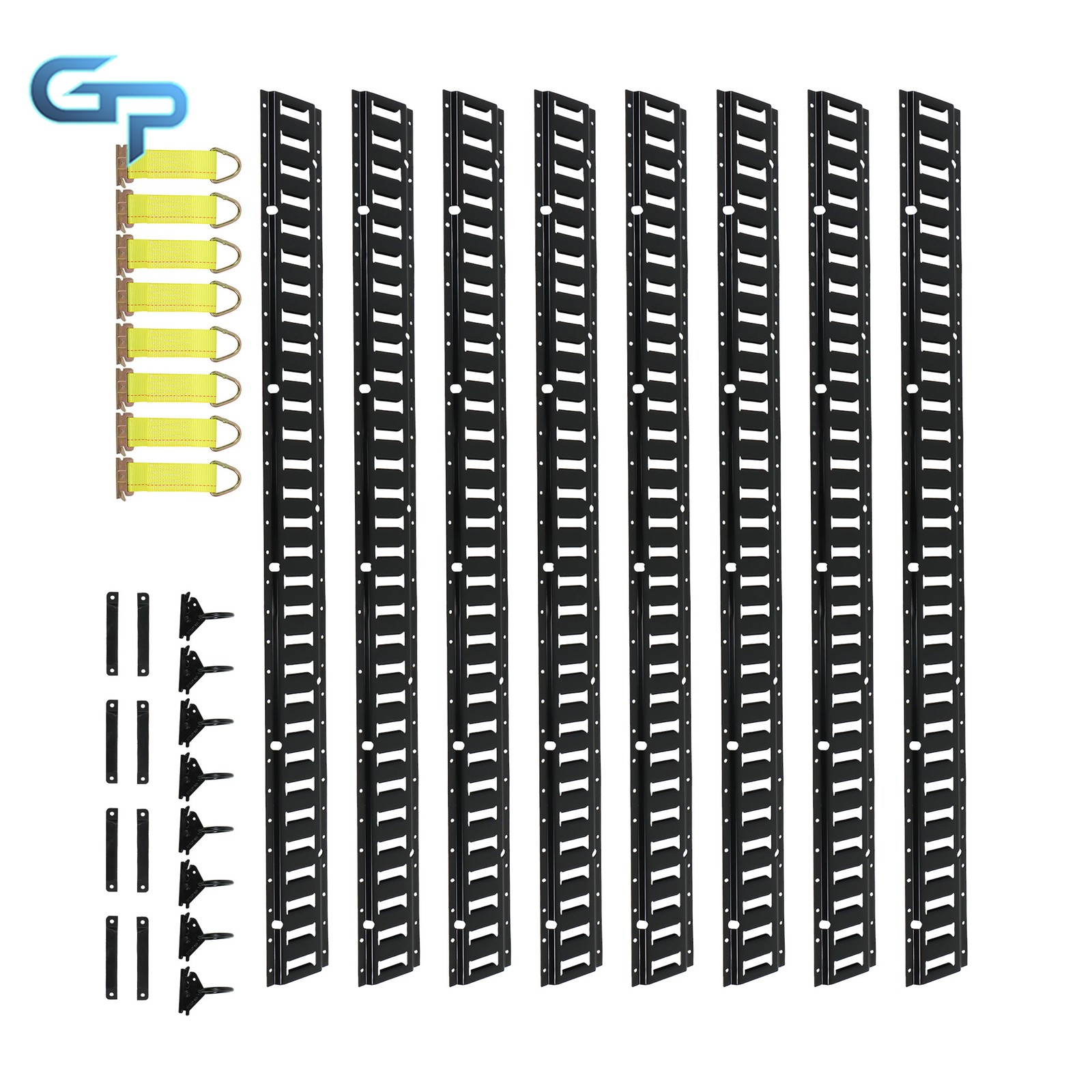 32PCS 8× 5FT E-Tracks 8x D-Rings 8x O Rings 8x End Caps For Bikes