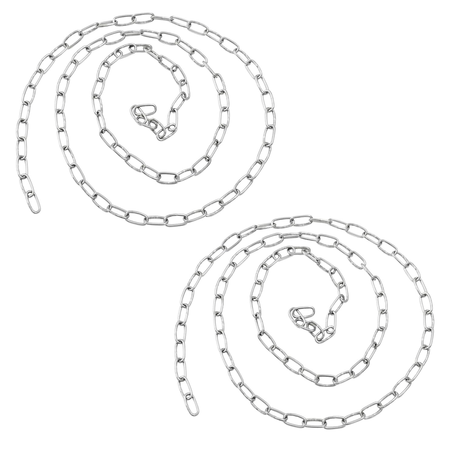 2 Pcs 304 Stainless Steel Link Chain Long Link Chain Rings for 1/16 In-39 In