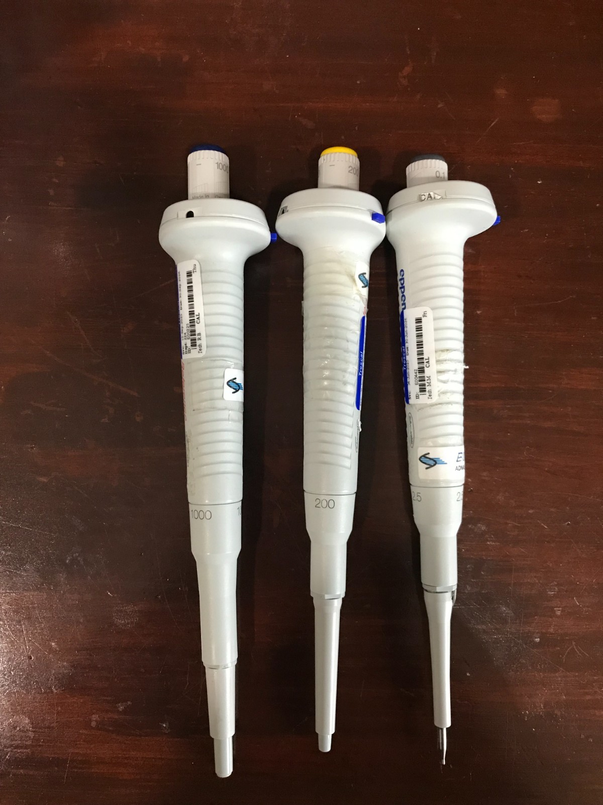 Eppendorf Reference Pipettes P2.5, P200 and P1000 Sold as Set/Within Calibration