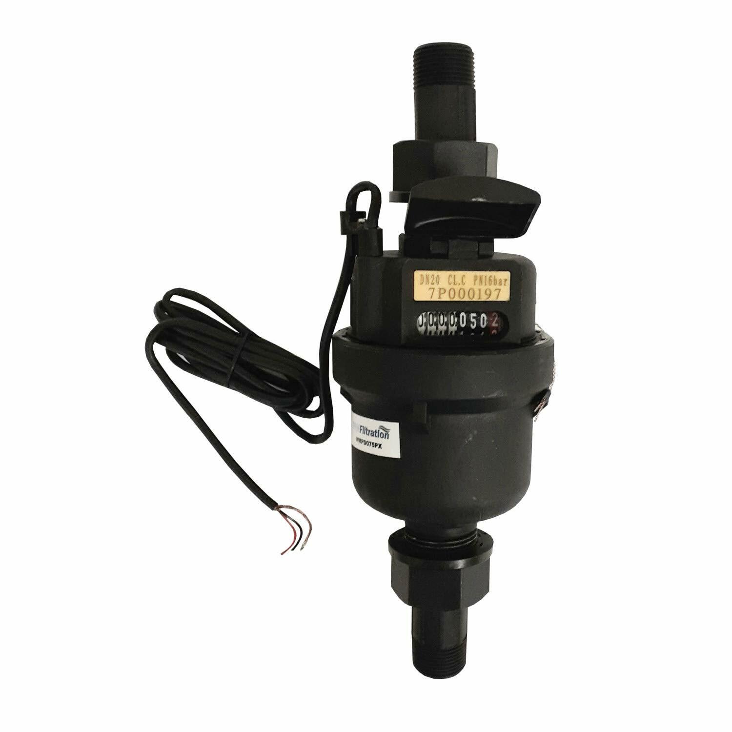 PRM Vertical Positive Displacement Nylon 3/4 Inch Water Meter With Pulse NIB