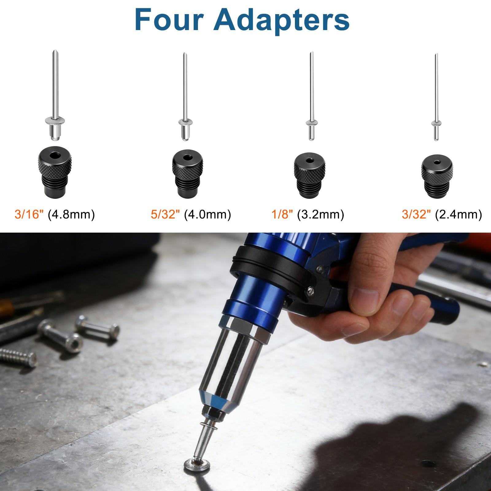 Electric Rivet Nut Gun Adapter Cordless Riveting Tool Insert Nut Drill Tool Kit