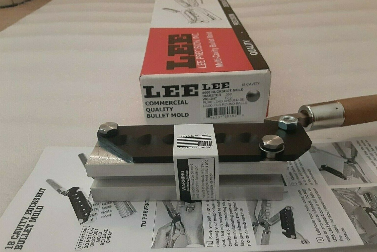 Lee 18-Cavity Bullet Mold Buckshot (360 Diameter) #000 Buck 70gr