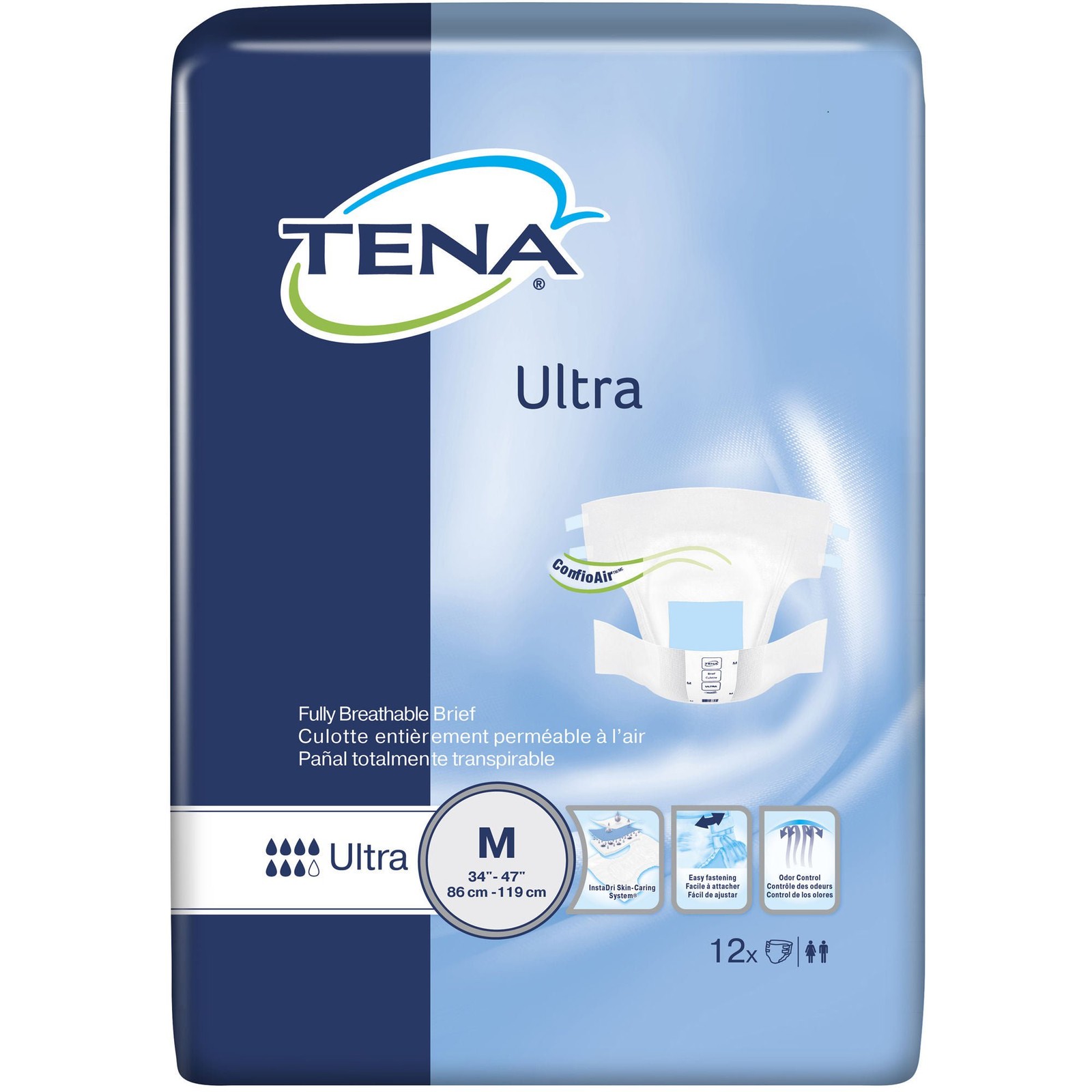 TENA Ultra Incontinence Brief M Breathable 67252 38 12 Ct