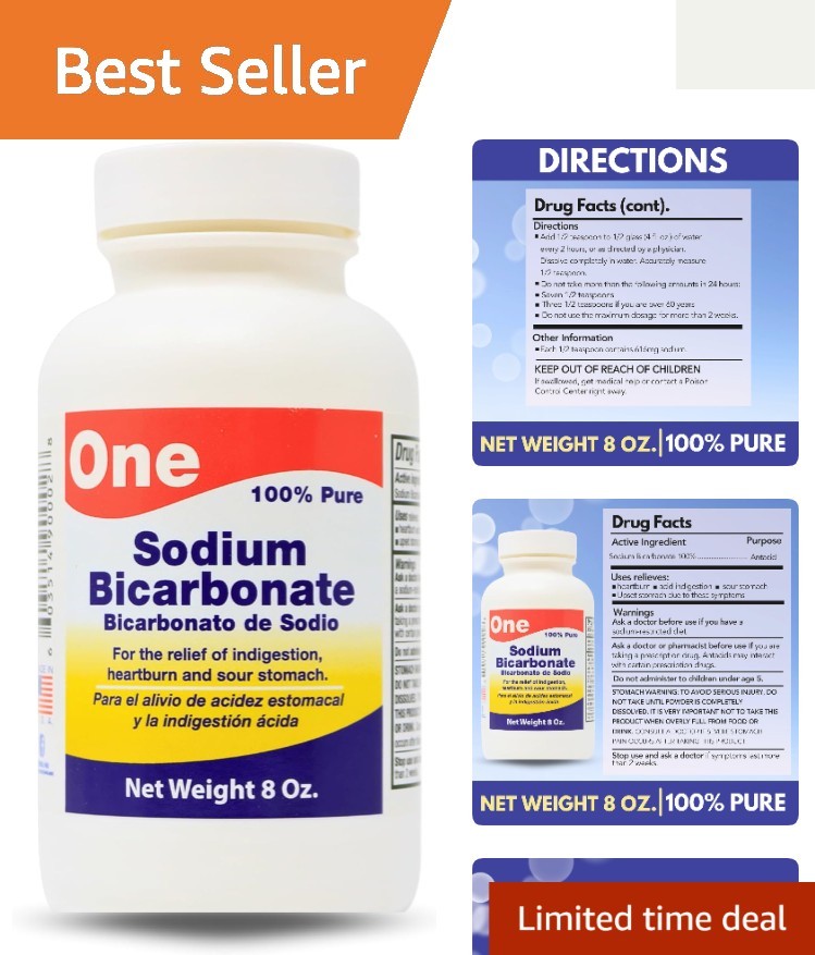 Versatile 8 Oz Sodium Bicarbonate: Digestive Wellness & Skin Care Essential