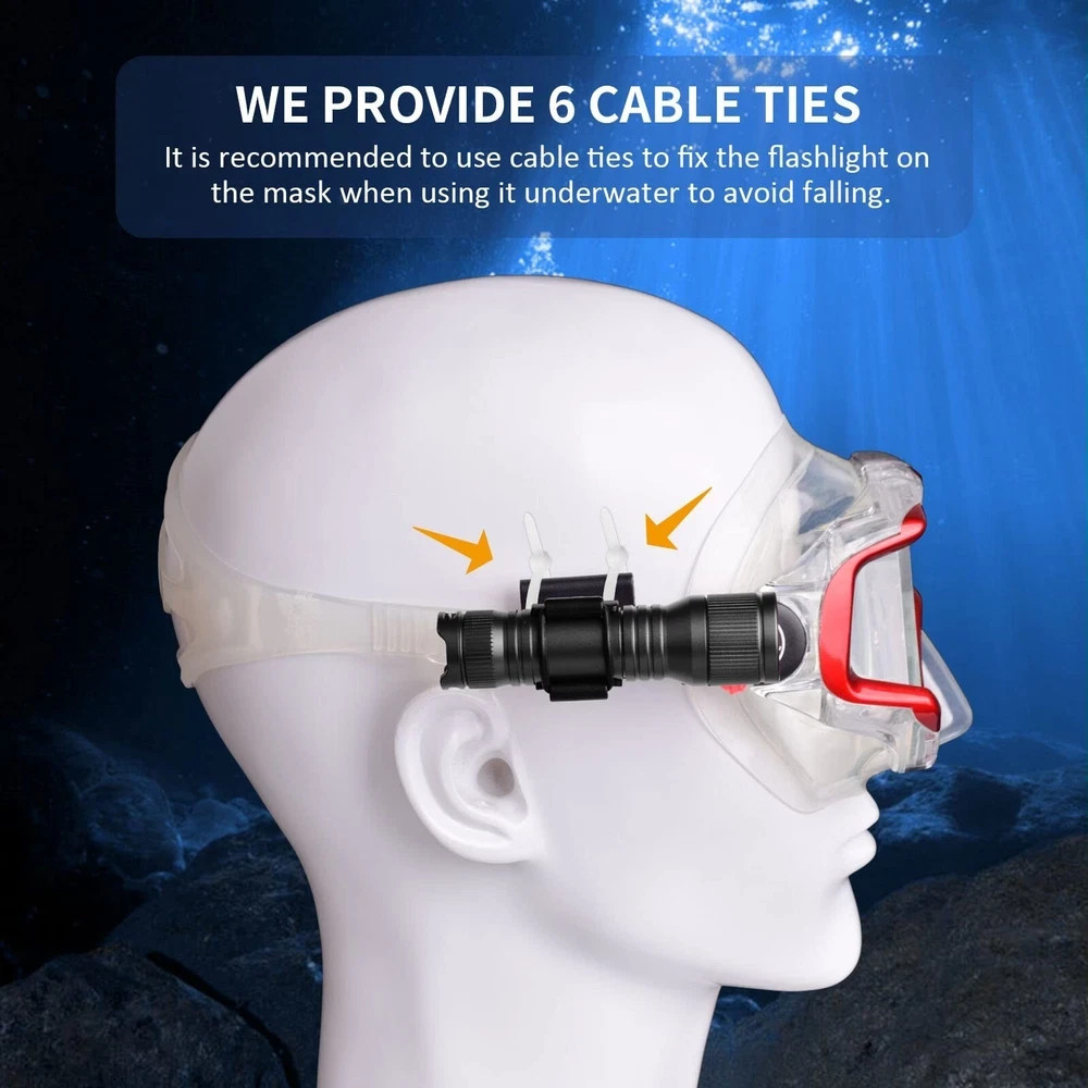 ORCATORCH D560 Mini Scuba Dive Light Headlamp Rotary Switch Underwater Torch ...