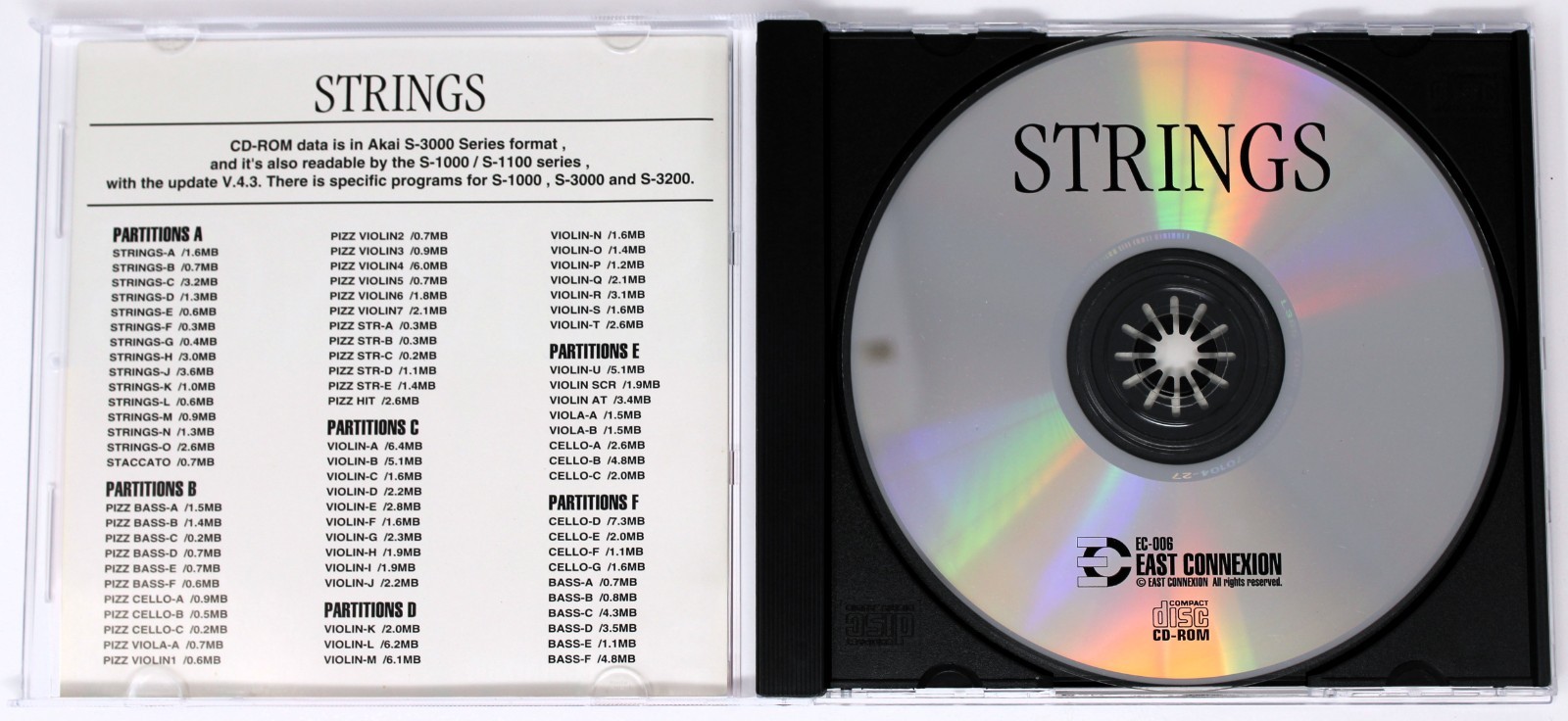 Discovery Firm East Collexion Strings Akai Format Sample/Sampling CD