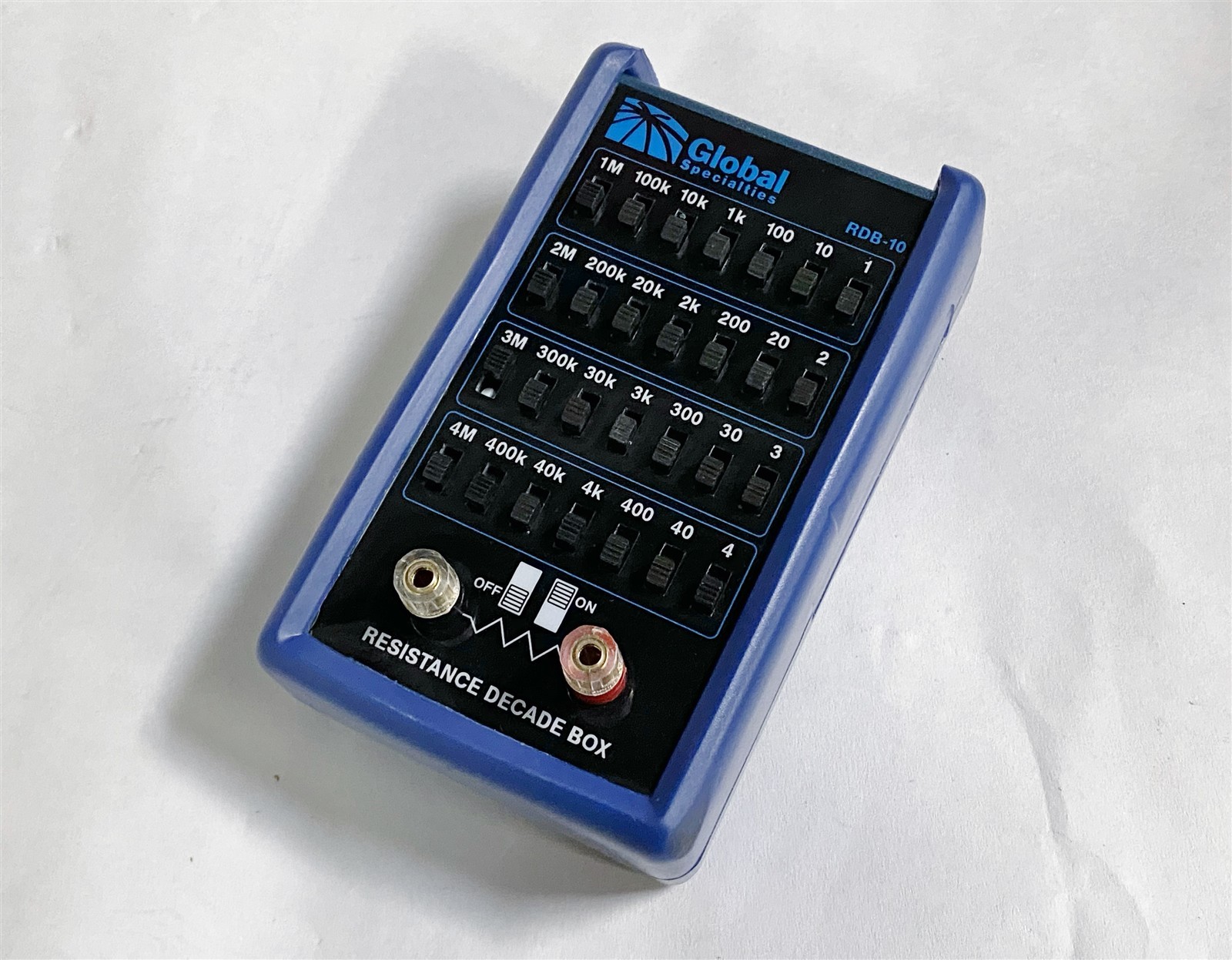 Global Specialties RDB-10 Resistance Decade Box 1-11M Ohm Range w/ Rubber Cover