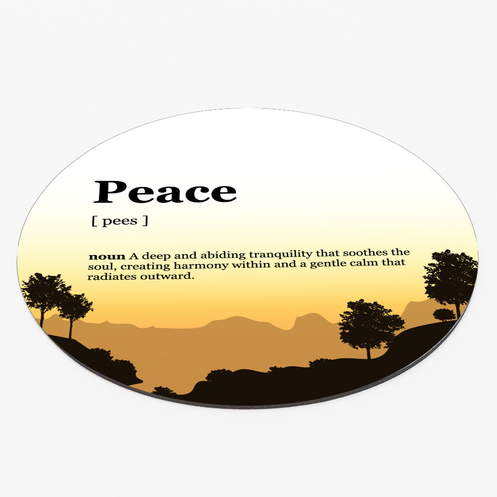 Definitions Designs Inspirational Mouse Pad Circle Yellow Background (8 x 8")