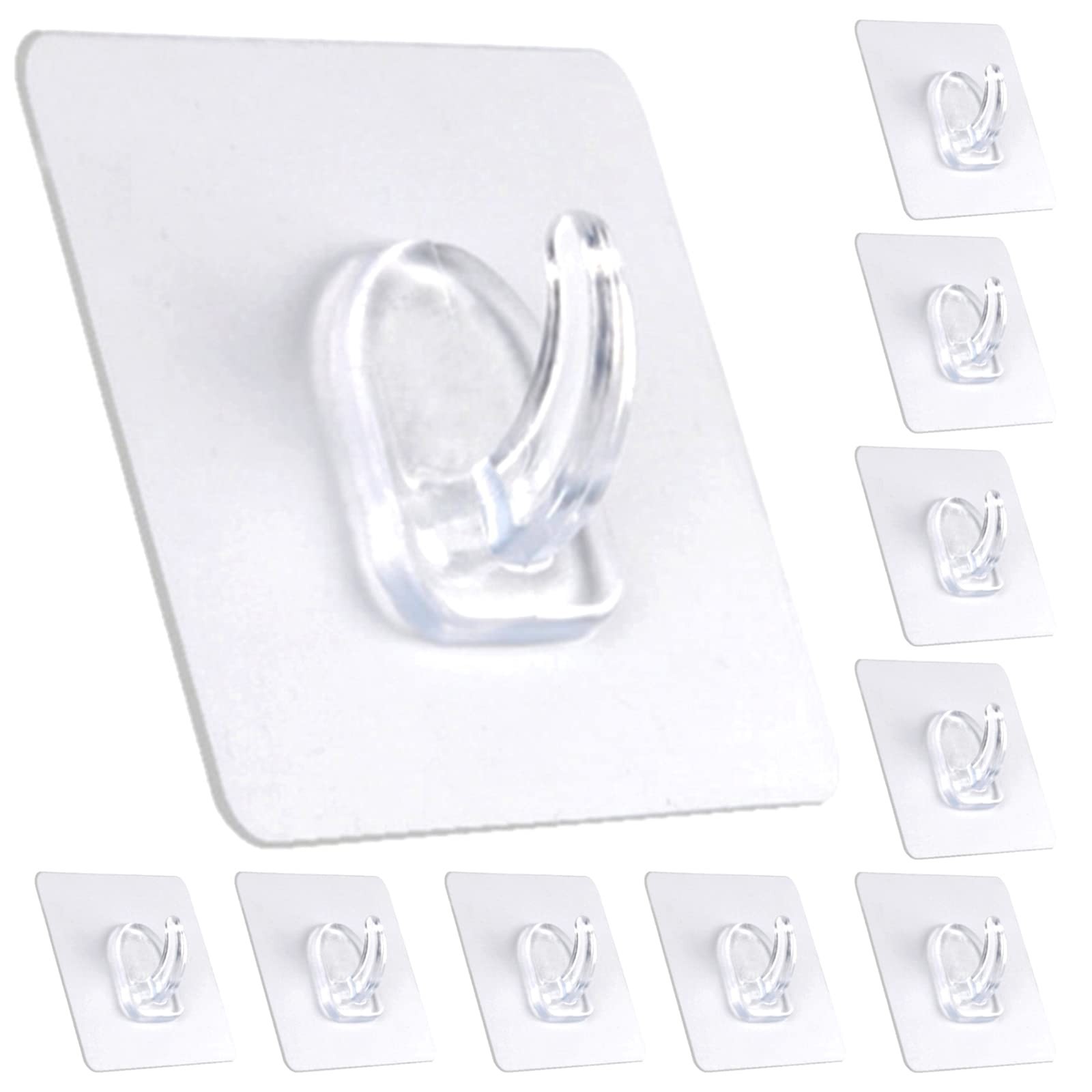 Adhesive Hooks, Heavy Duty Utility Hooks 20 lb(Max) Waterproof and Oilproof R...