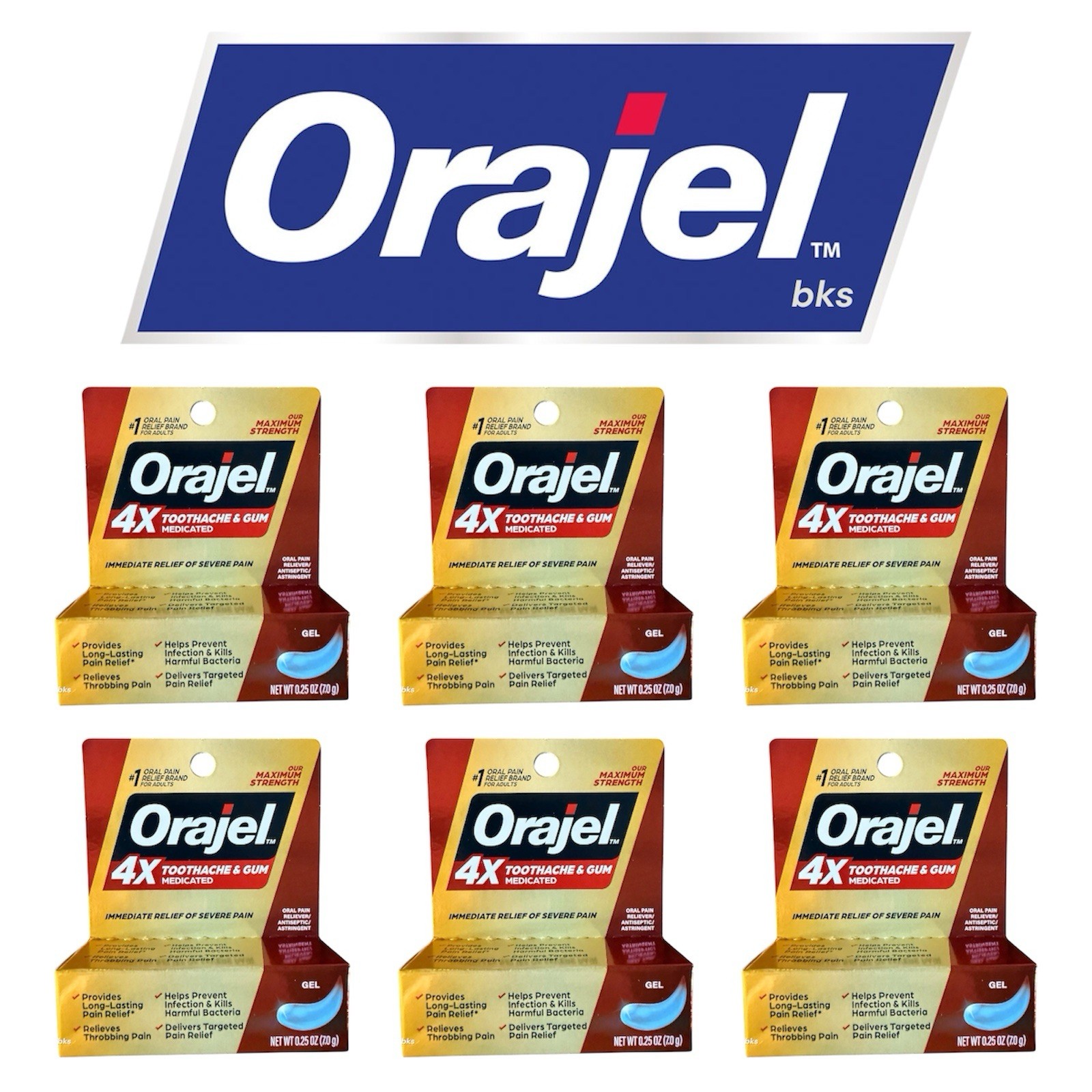 6 Orajel Maximum Strength Toothache & Gum 4x Medicated Gel Lot Oral Pain 2027
