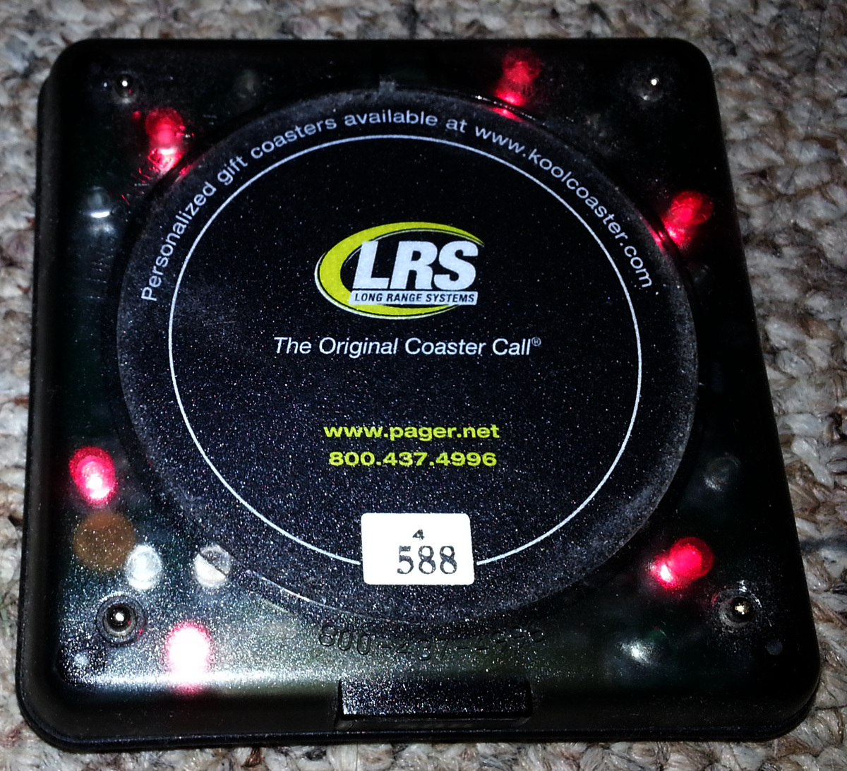 LRS Coaster Call Restaurant Pager R8500 RX-CS4NP - High Number - Fresh Battery