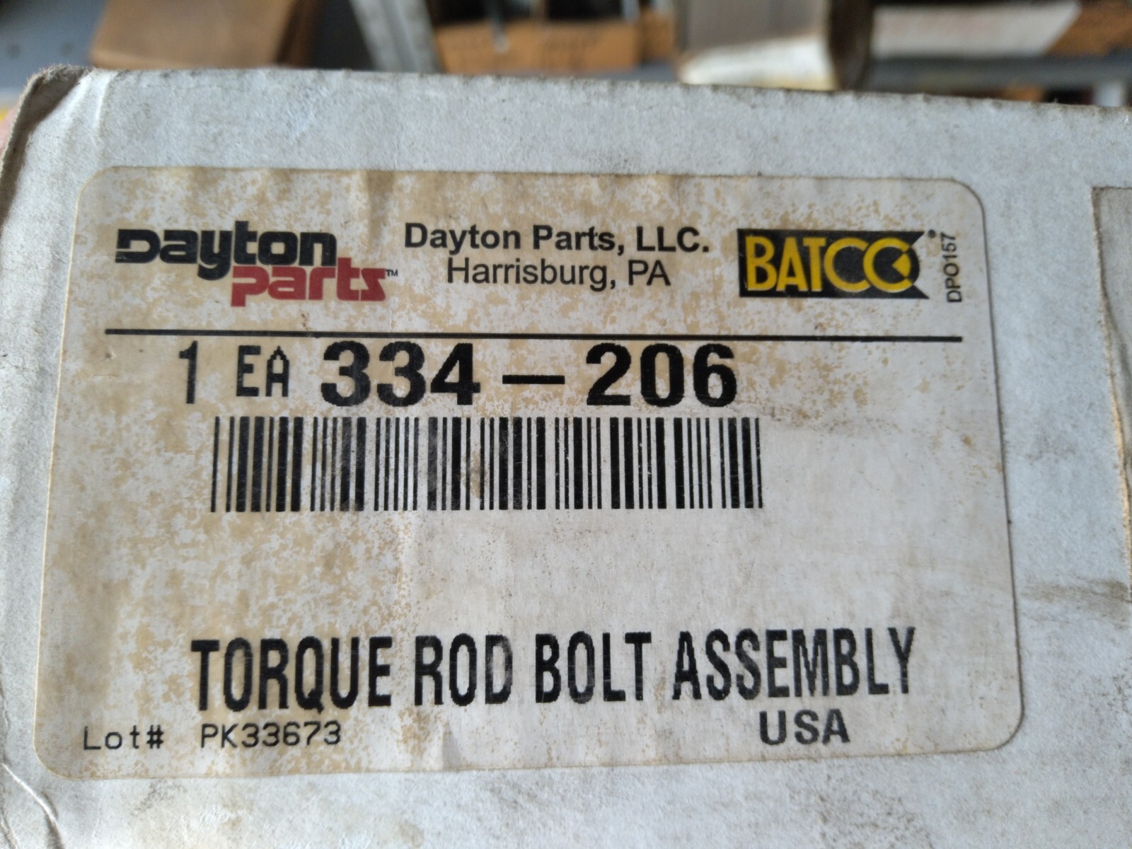 New Dayton Parts 334-206 Torque Rod Bolt Assembly for Suspension 1"-14x7" Lg