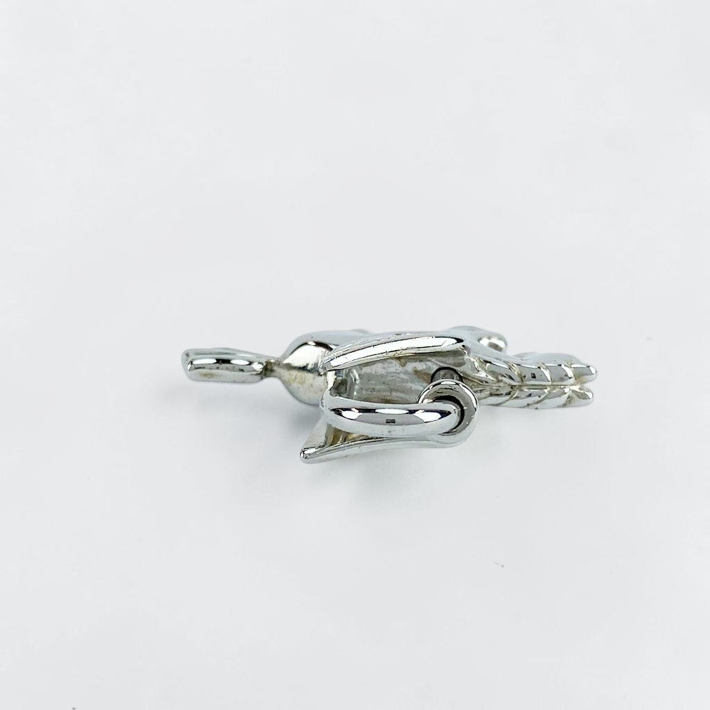 HERMES Pegasus Motif Cadena Lock Bag Charm Silver Authentic W/ Box HERMES