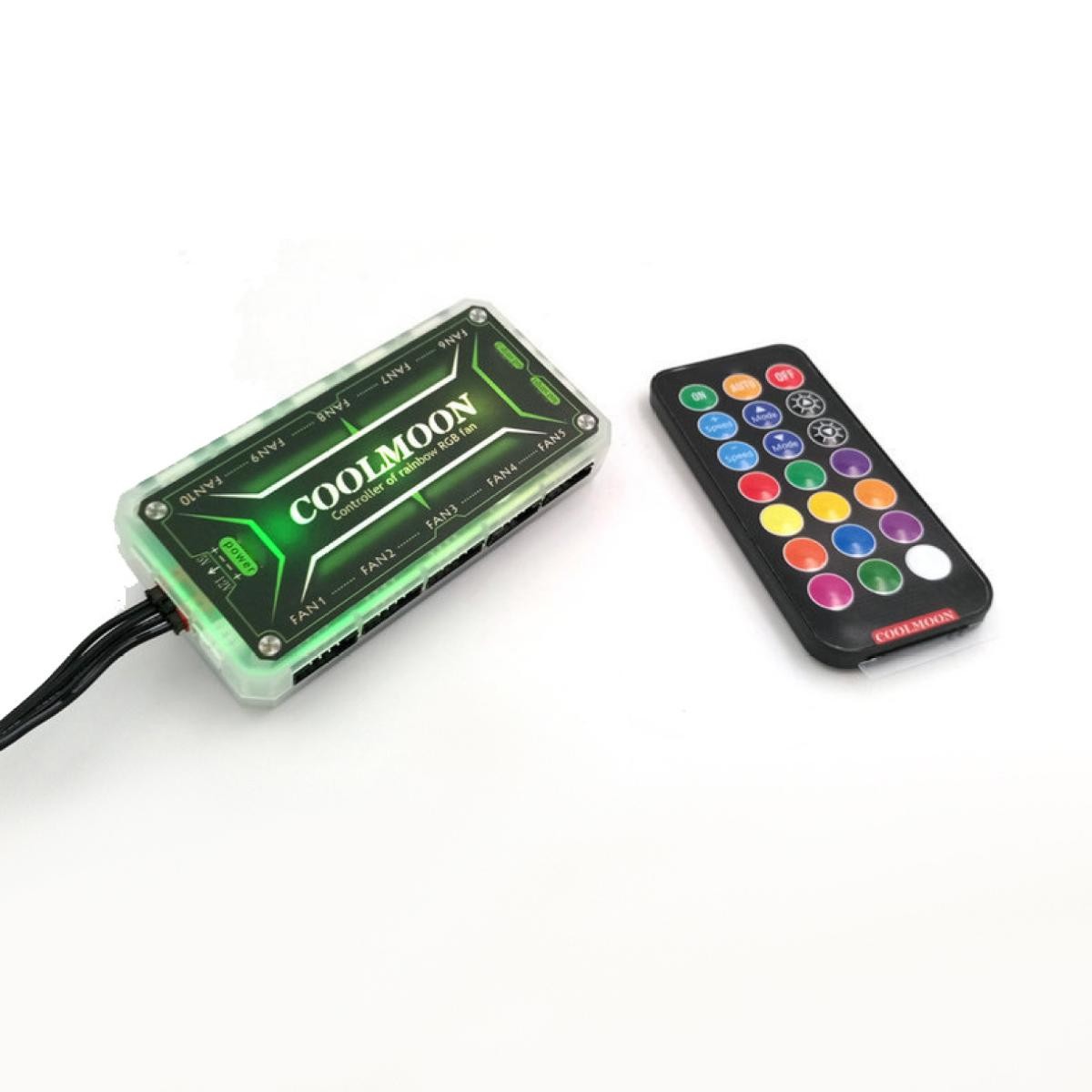 RGB Fan Controller Remote Control Computer Case 12V PC Cooling Chassis Fan Hub X