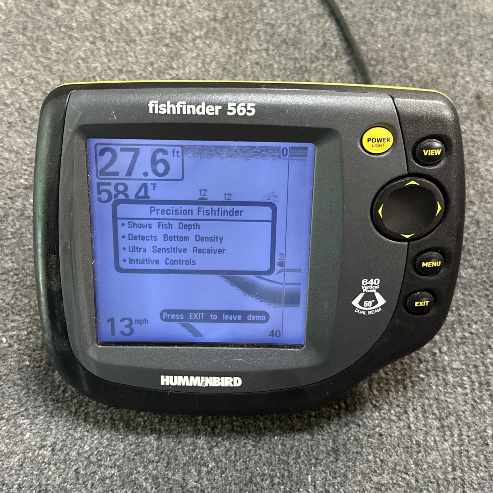 Humminbird 565 Depth & Fish Finder Working Head Unit Only TESTED!