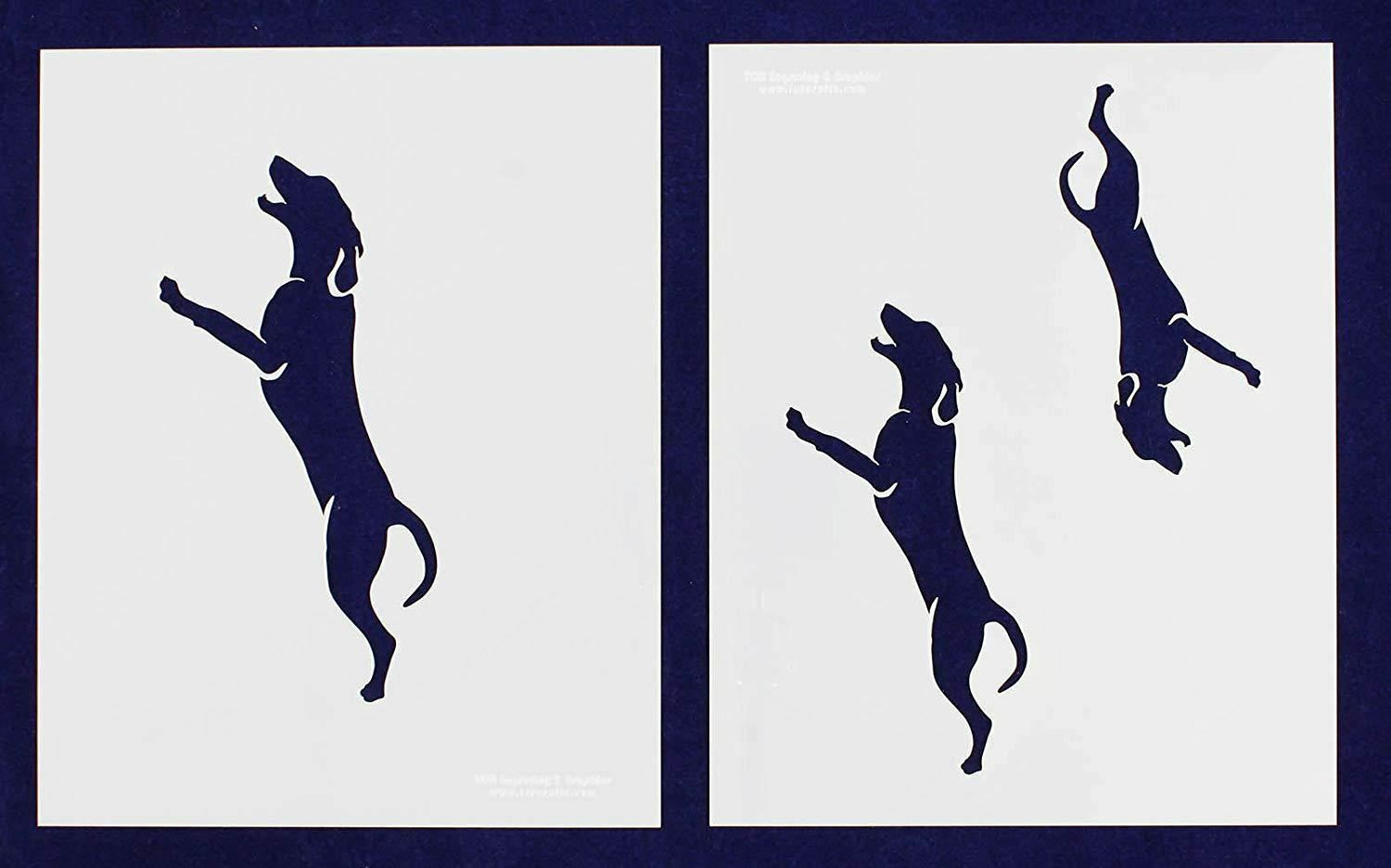 Blue Tic Hound Dog Stencils- 5", 6", 7" -Mylar 2 Pieces of 14 Mil 8" X 10" - Pai