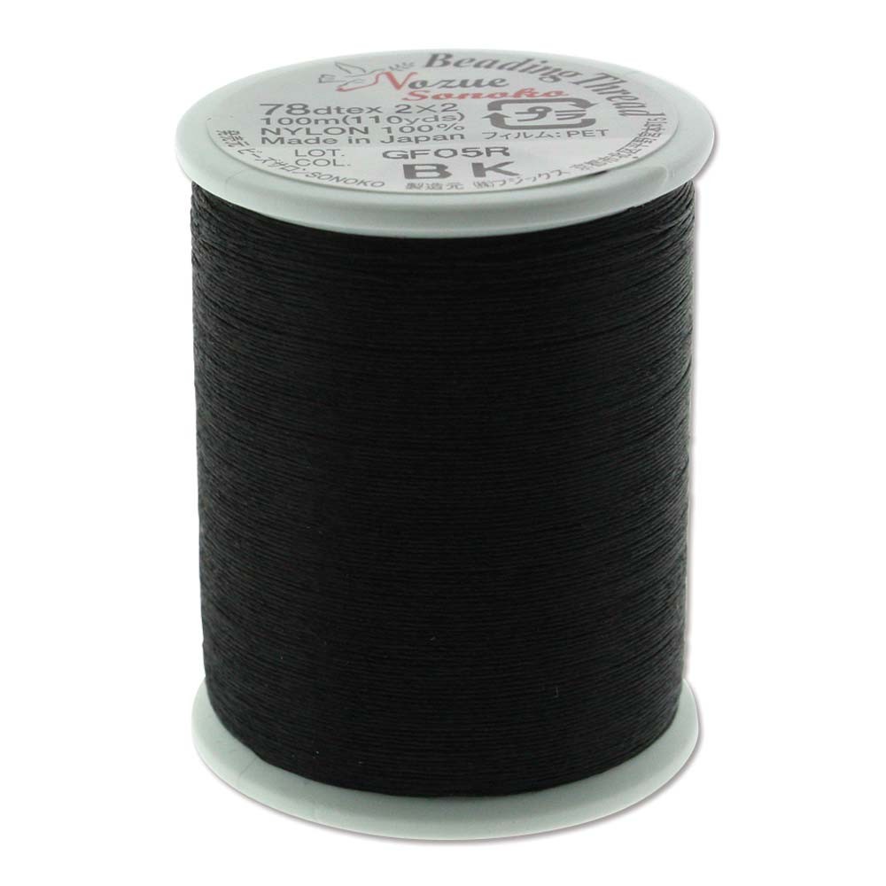 SoNo Beading Thread Black 43763 Size 0, 100m Spool 78DTEX Sonoko Nylon